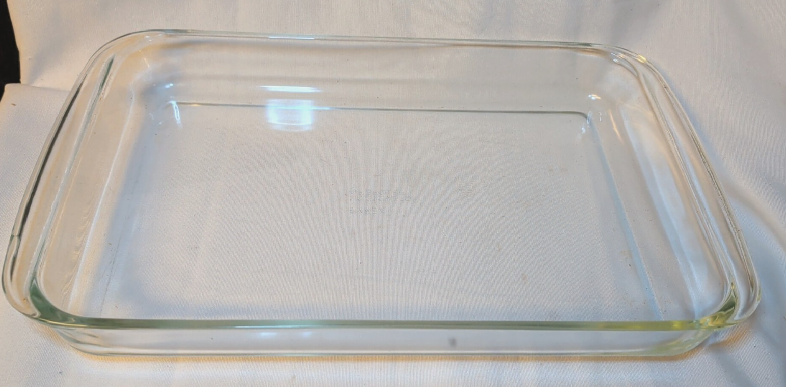 Vintage PYREX Clear 3qt Model #233 Casserole Dish 15.5″x9″x2″ w/Wide Handles USA