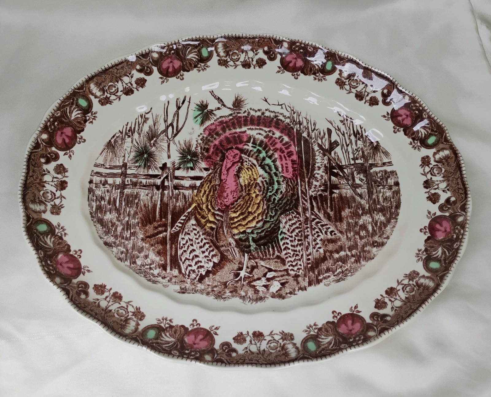 Johnson Brothers Bros HIS MAJESTY Large Turkey Platter Thanksgiving 15.5″ x 13″