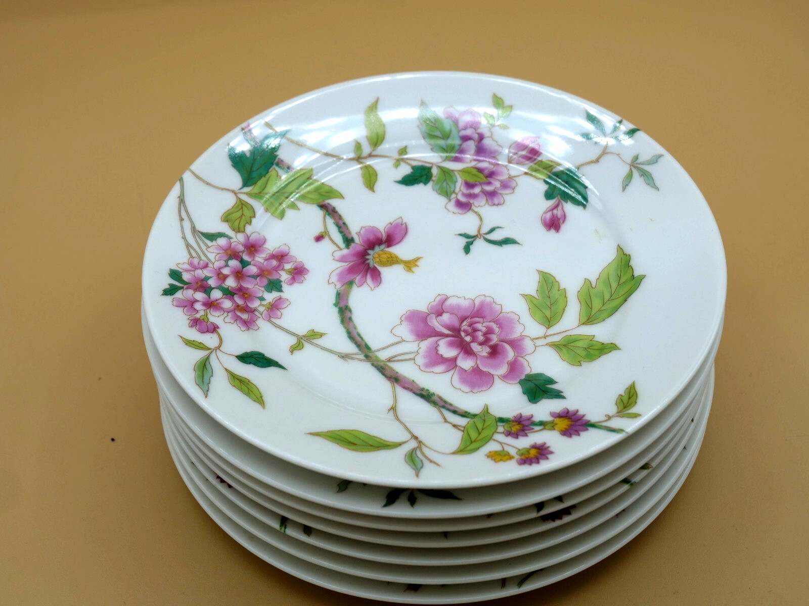 Set of 7 HEINRICH Germany Floral Dessert Plates 6.5in