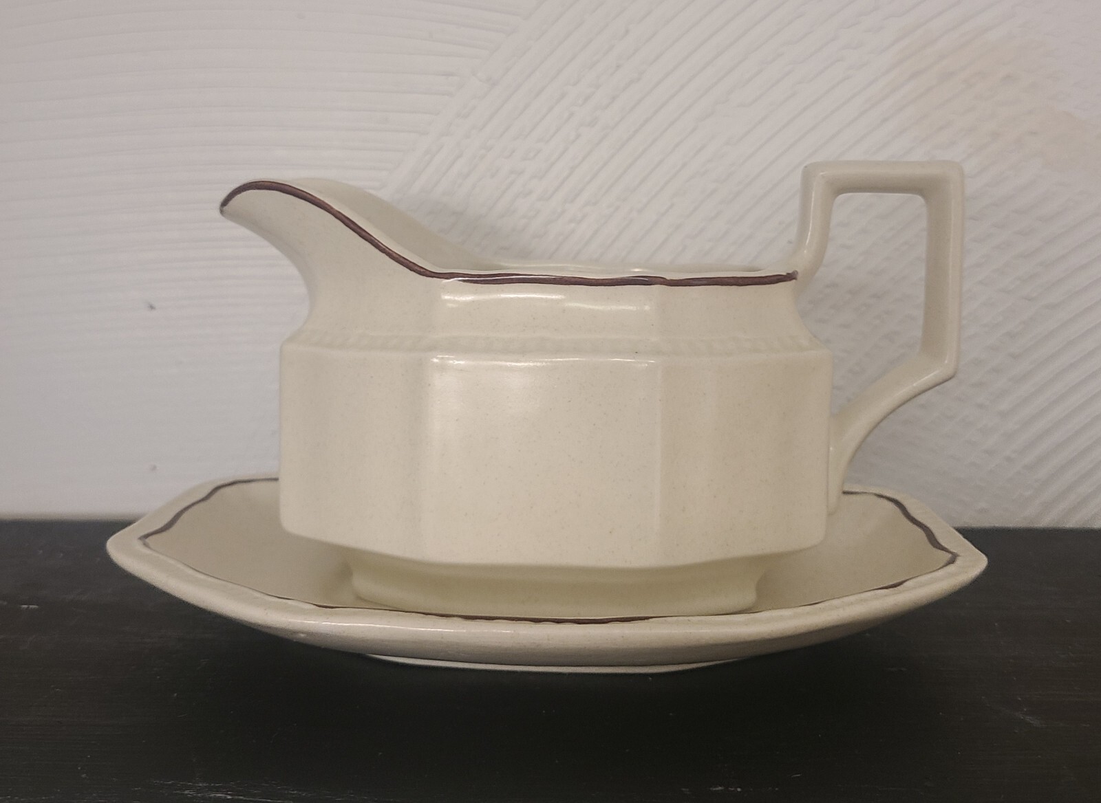 Vintage Kensington English Ironstone Gravy Boat with Underplate Made In England