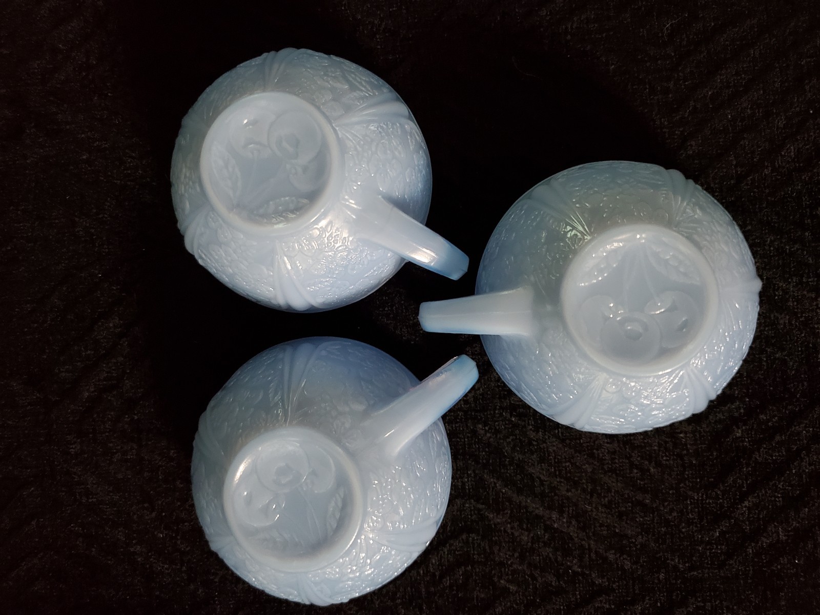 13 Piece Jeannette Delphite Blue Cherry Blossom Depression Glass Child’s Tea Set
