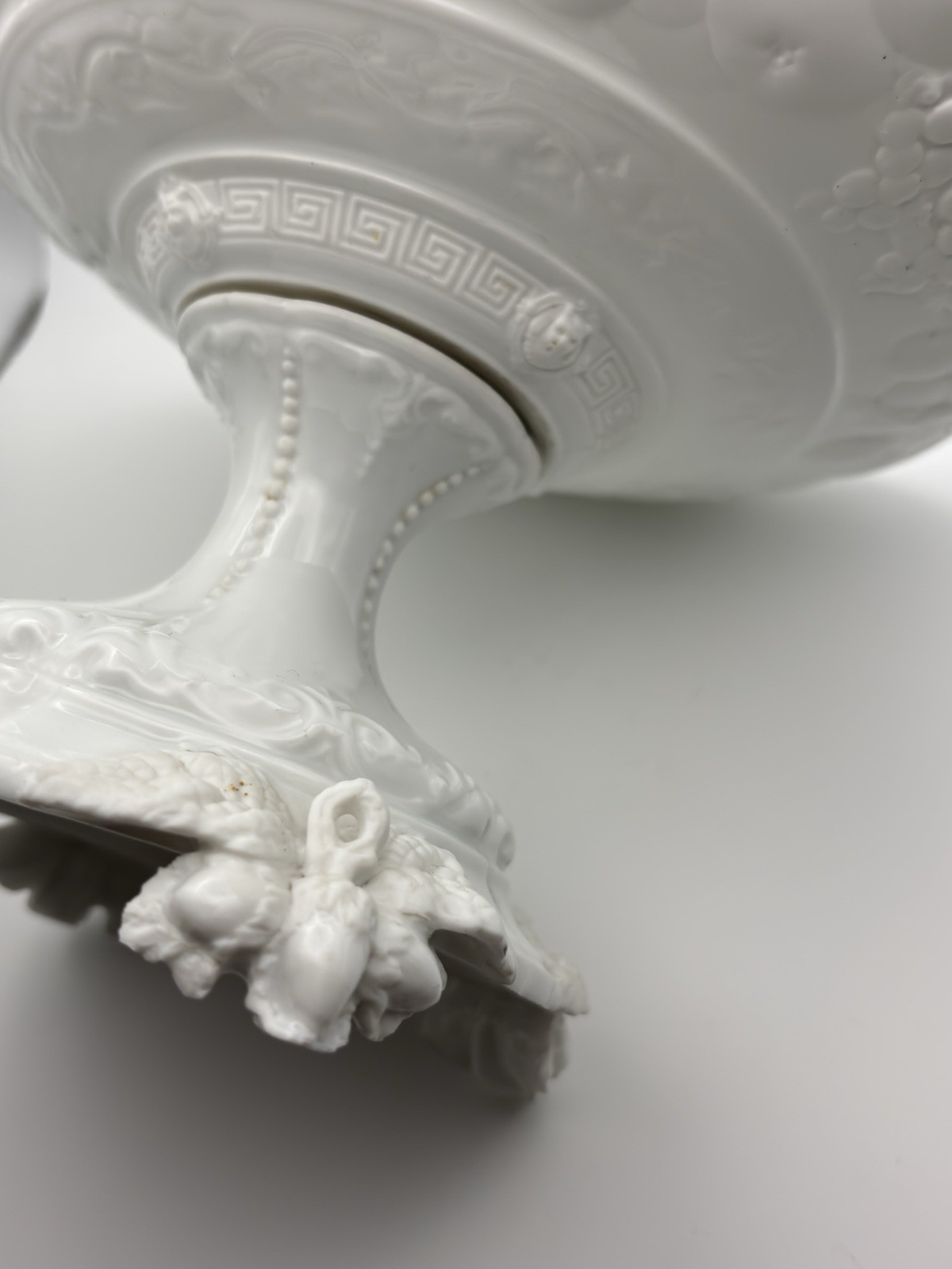 Jean Pouyat Limoges JPL White Porcelain Footed Compote Tazza 8.75″