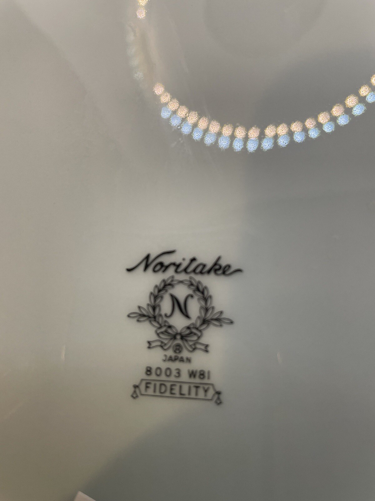 Noritake Fidelity Dinner Plate Blue White Flowers Platinum Trim 10 1/2 Inch 8003
