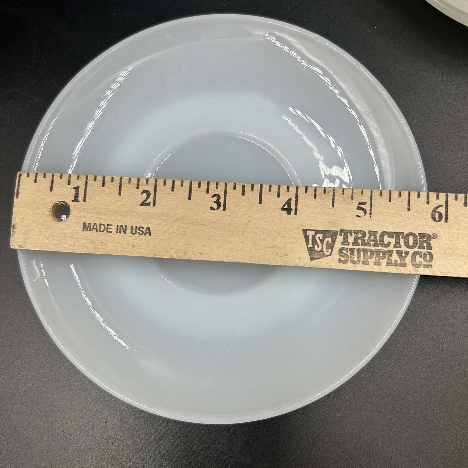 Vintage Fire King Milk Glass Saucers Set of 4 Anchor Hocking 6” USA Tea White