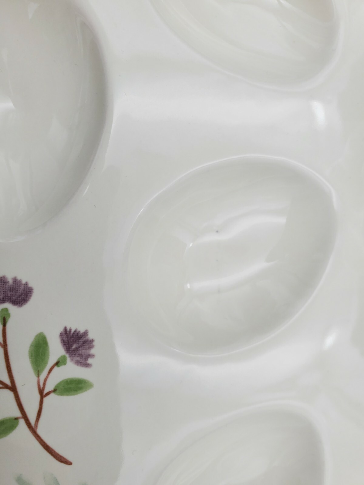 Holiday Home Simply Spring Ivory Rabbit Ceramic 13″ Devilled Egg Plate Floral