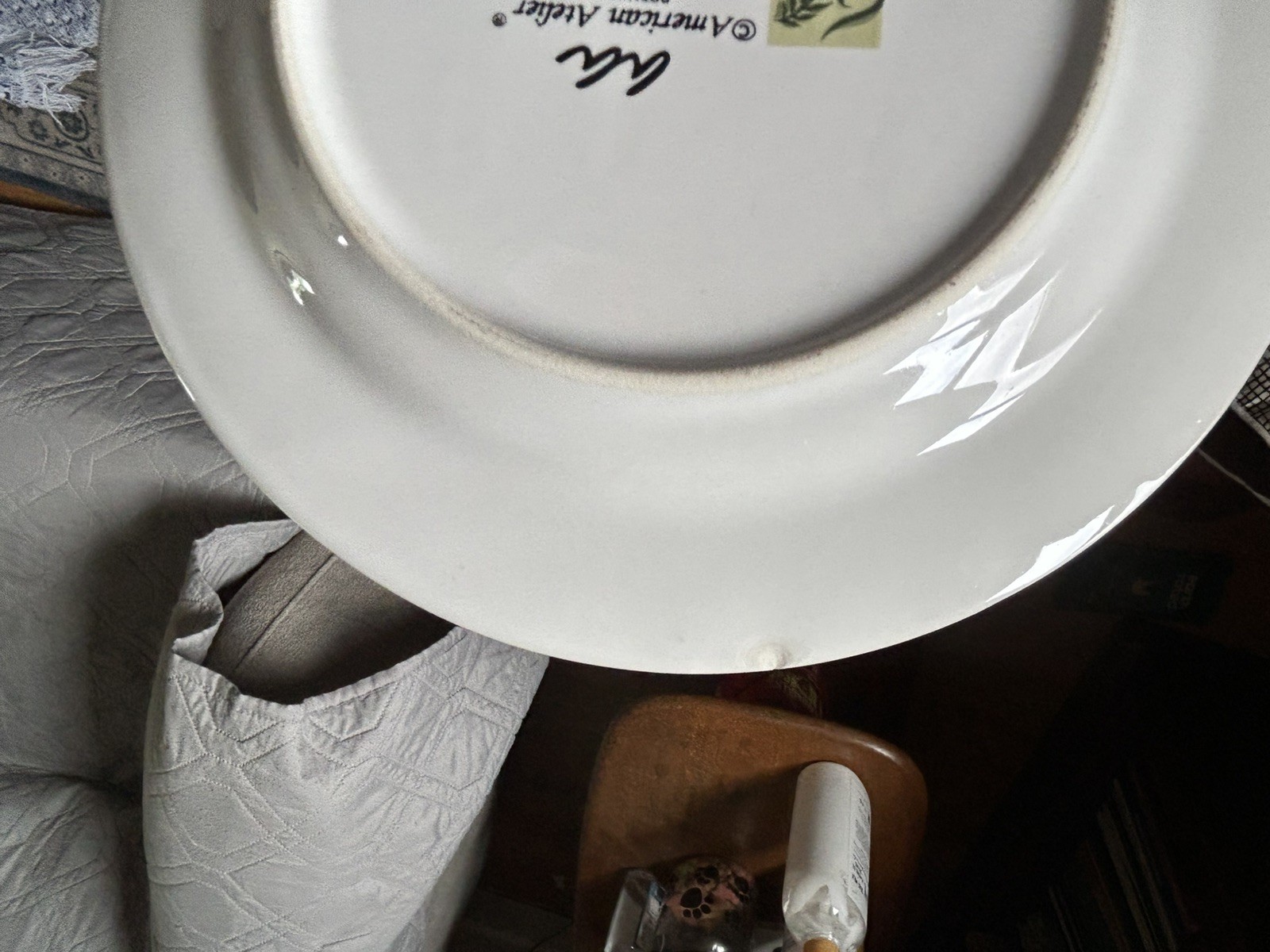 Vintage American Atelier Botanical 8″ Decorative Plates Orchid & Iris Set Of 4
