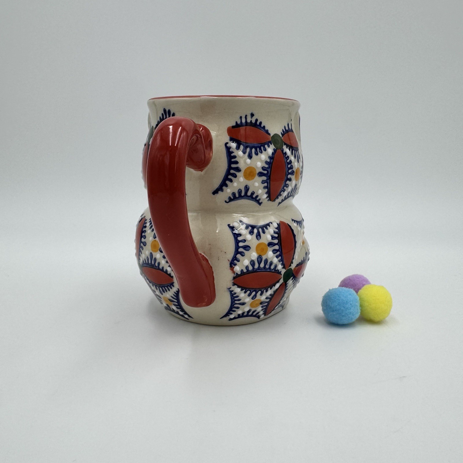 Yokohama Studio Hand Painted Cat Shaped Mug Multicolor Stoneware Coffee Tea Cups