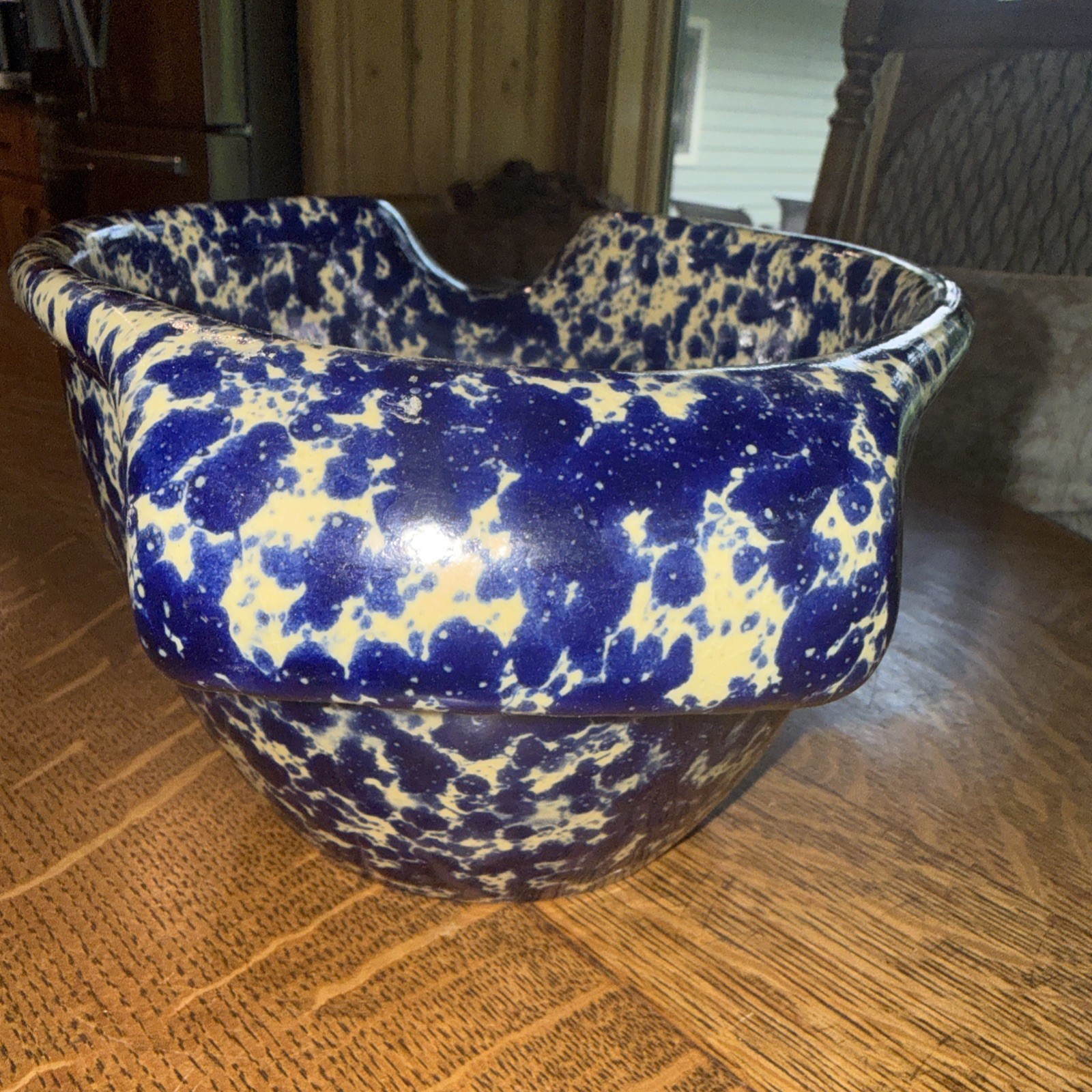 Bennington Potters Blue Agate Pour Spout Batter Bowl # 1880. Great Condition
