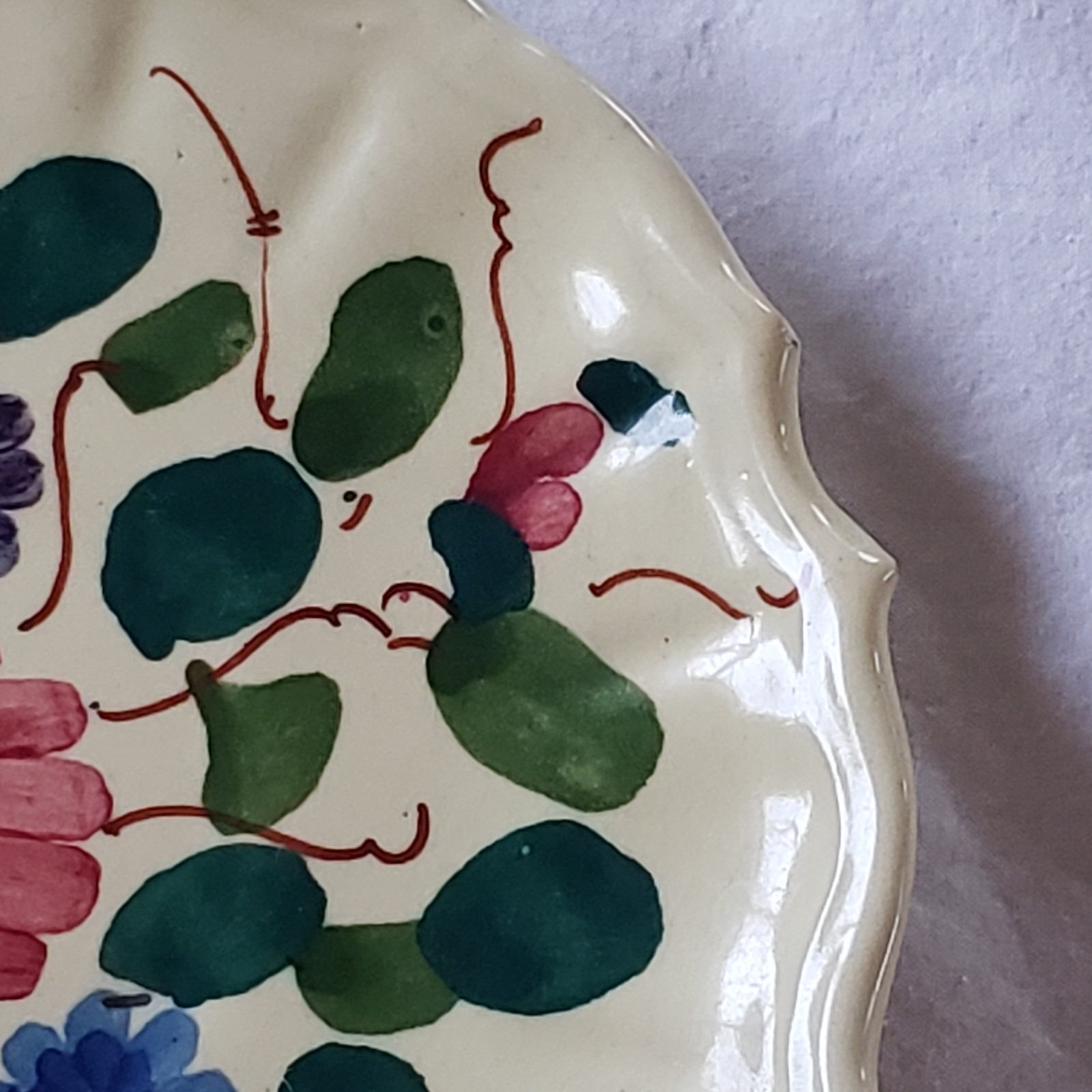 Set of 3 Plates Nico Italy Vintage Hand-Painted Florita Earthenware Pattern