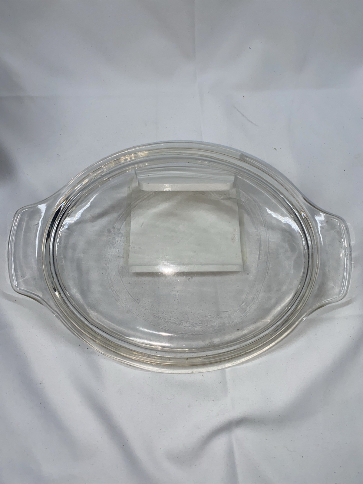 Oval Casserole Replacement Glass Lid. 8.5″ L X 7″ W X 1.5 H