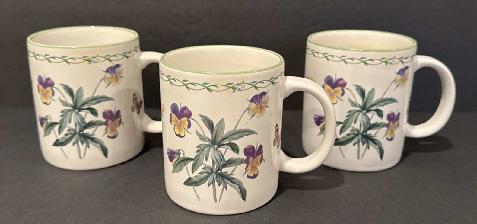 Studio Nova Garden Bloom Mugs Y2372 Stoneware Set 3 Floral Butterflies And Bees