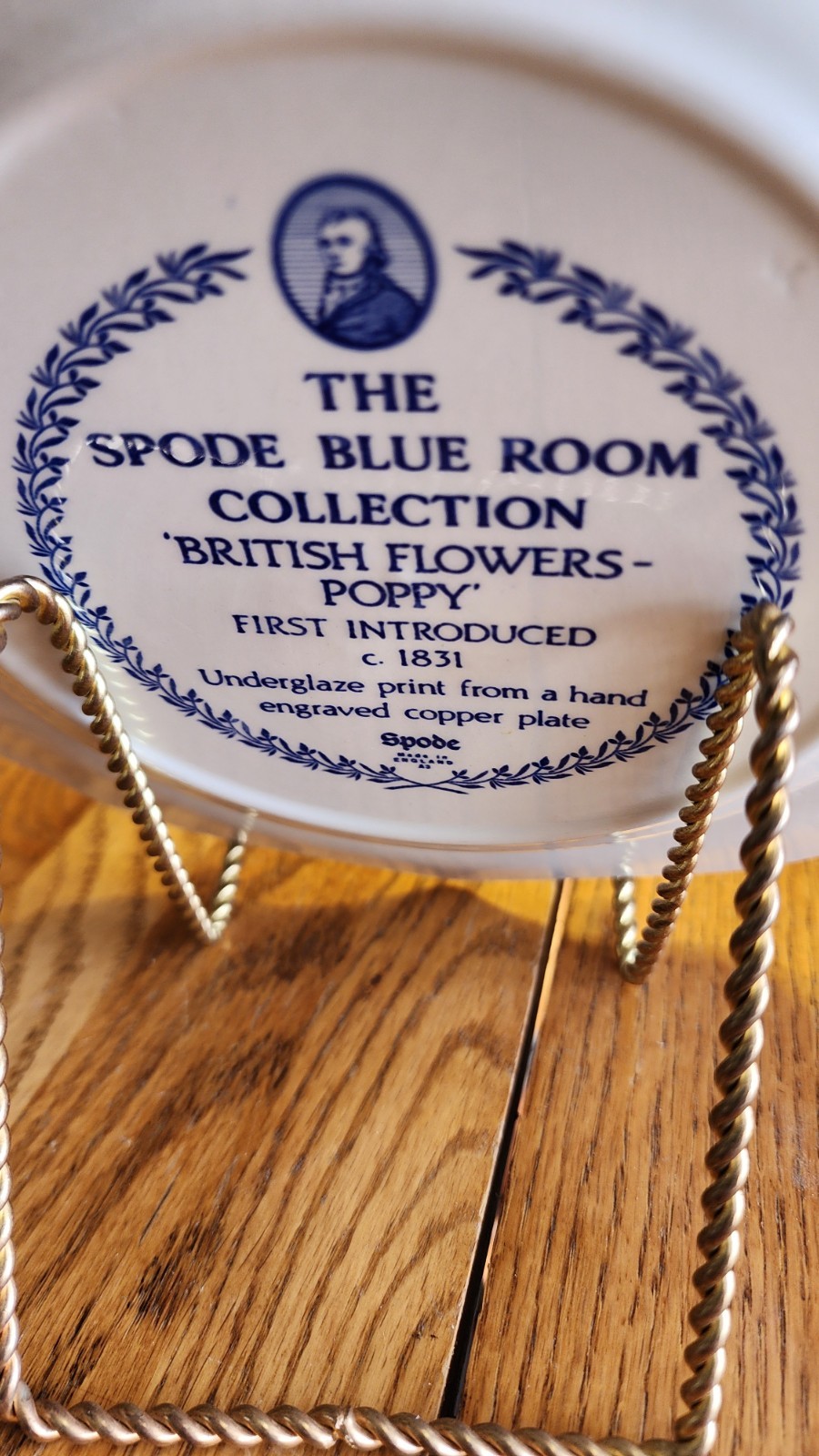 Vintage Spode Blue Room “British Poppy” Blue Excellent Cond 9in