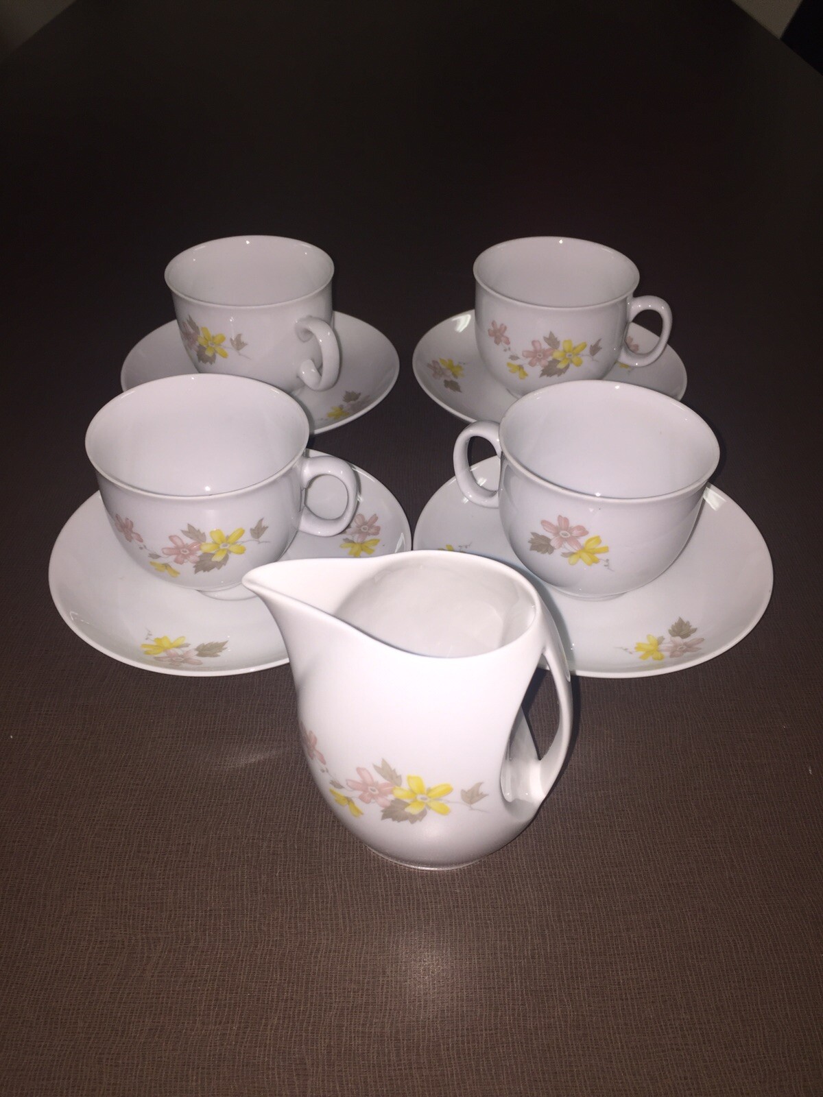 epiag czechoslovakia china Creamer And 4 Cup And Saucer Sets