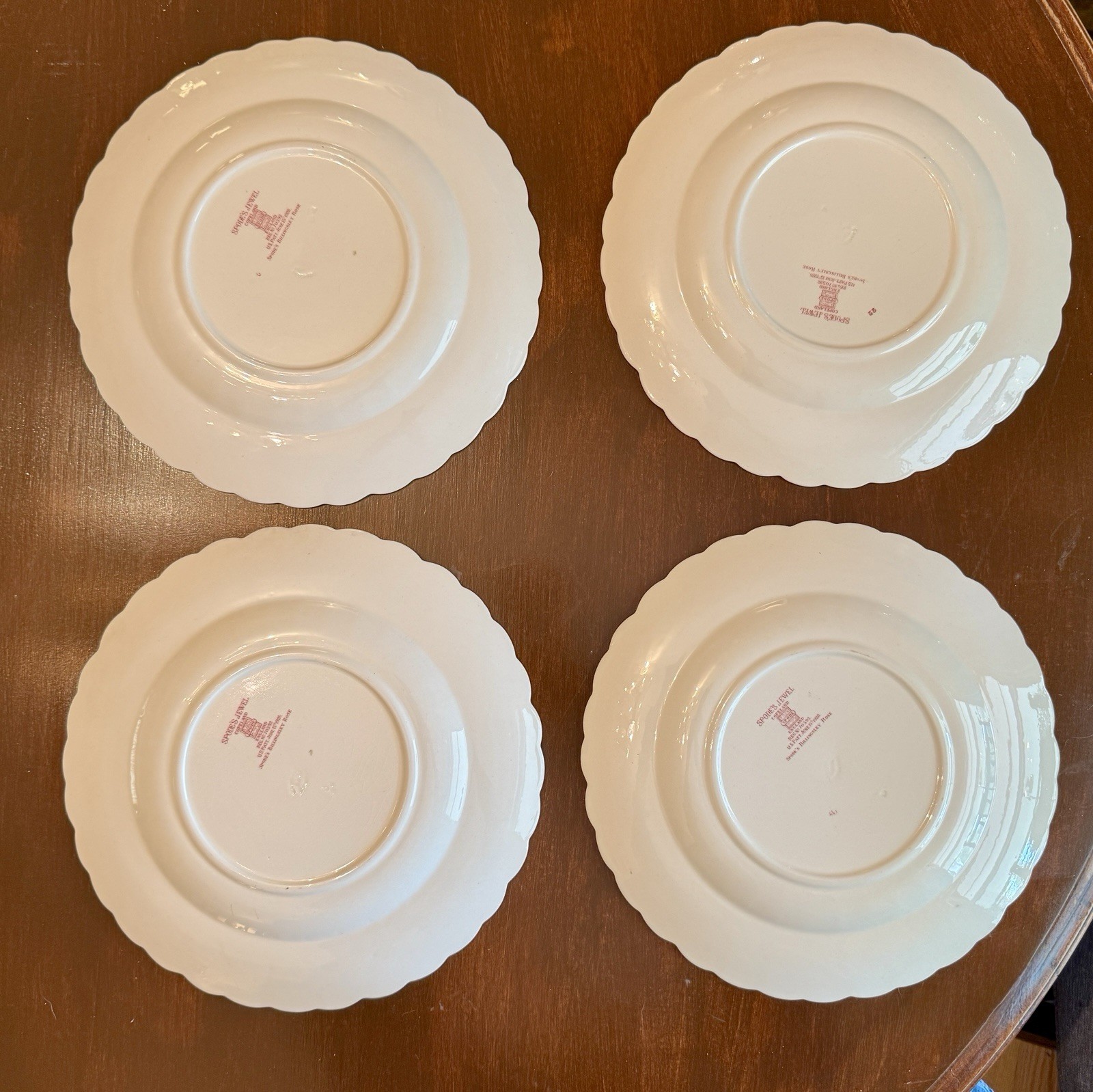 Spode Jewel Dinner Plates Set Of 4 Copeland Billingsley Rose England Vtg
