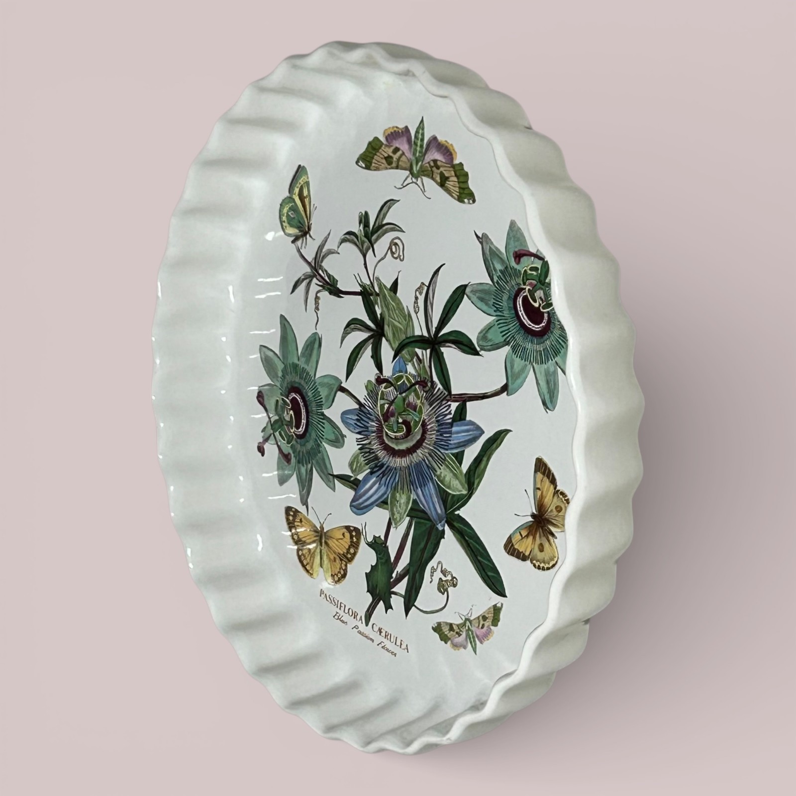 Portmeirion Botanic Garden Quiche Dish Passiflora Caerulea Blue Passion Flower