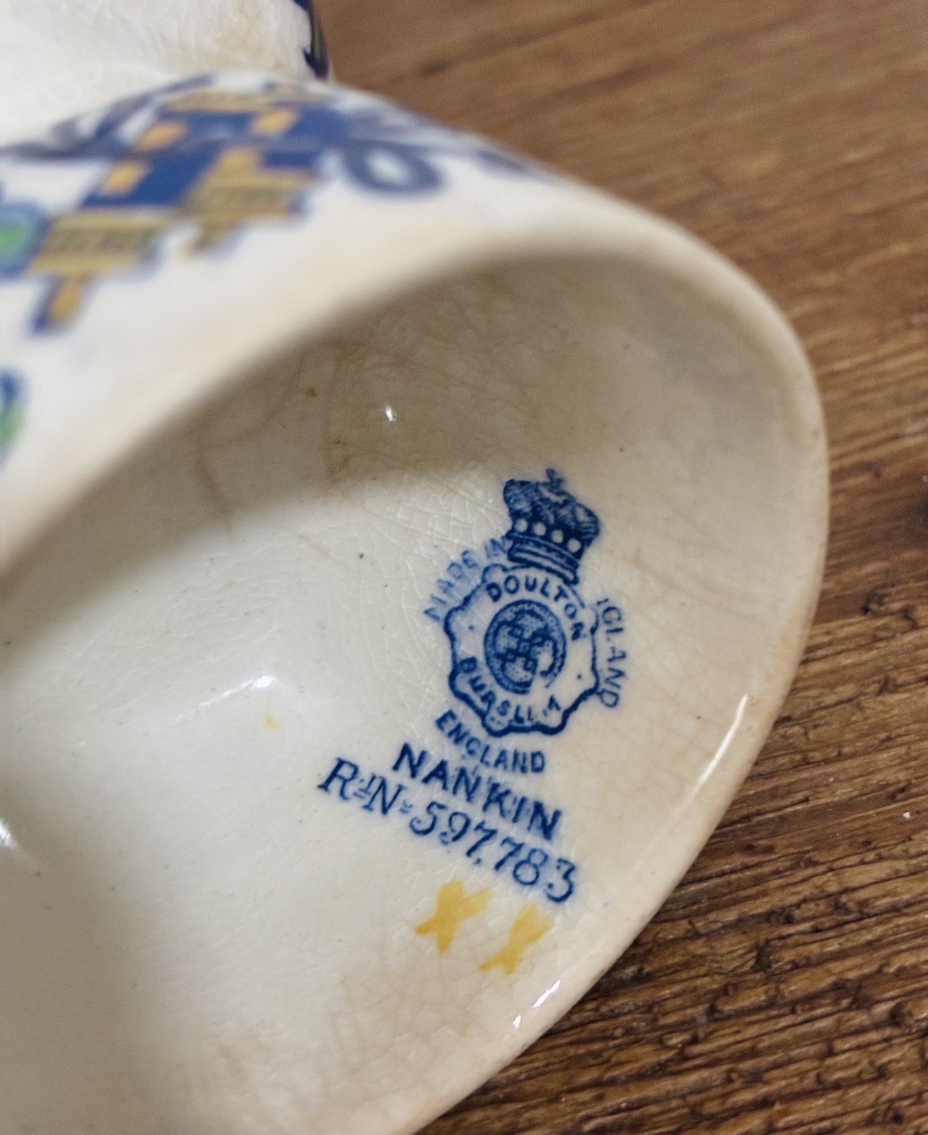 Antique Royal Doulton Burslem NANKIN Floral Porcelain Double egg Cup England