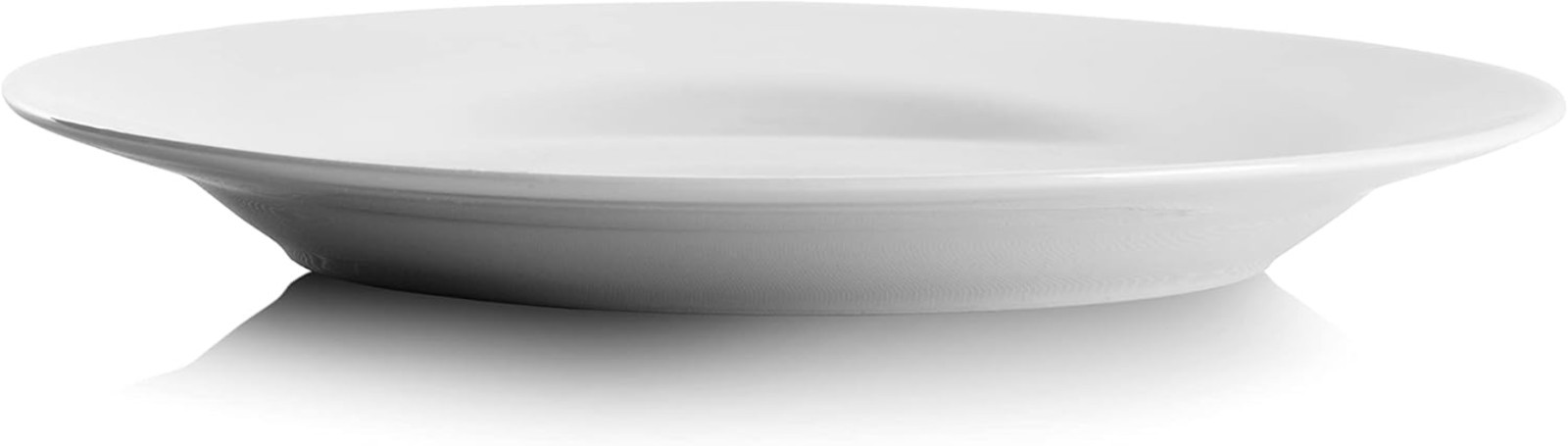 Salad Plate Set 6 pcs 7.5 inch White Ceramic Dinnerware Stylish Elegant