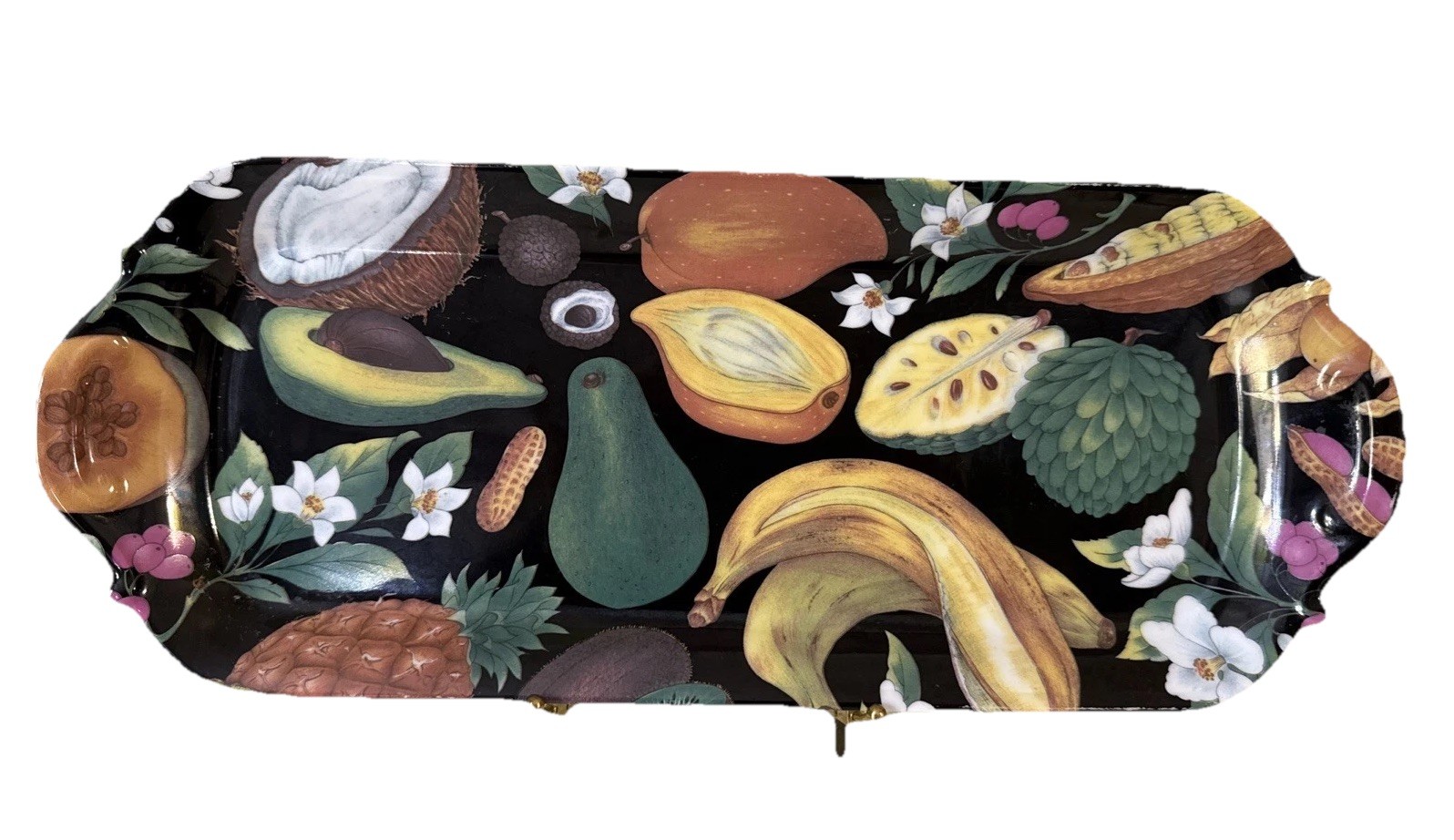 Rare Vintage Philippe Deshoulieres Limoges Tropical Fruits Porcelain Tray 16”