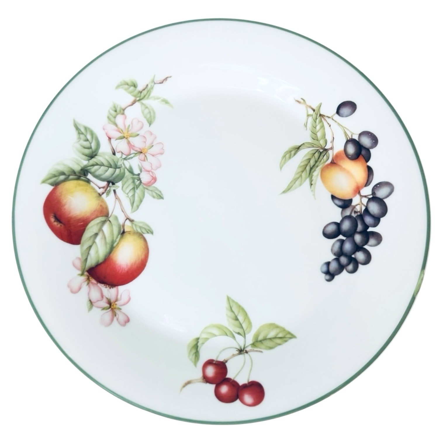 Royal Doulton ASHBERRY Multi Fruits White Green Band 8″ Salad Plate(s) EUC