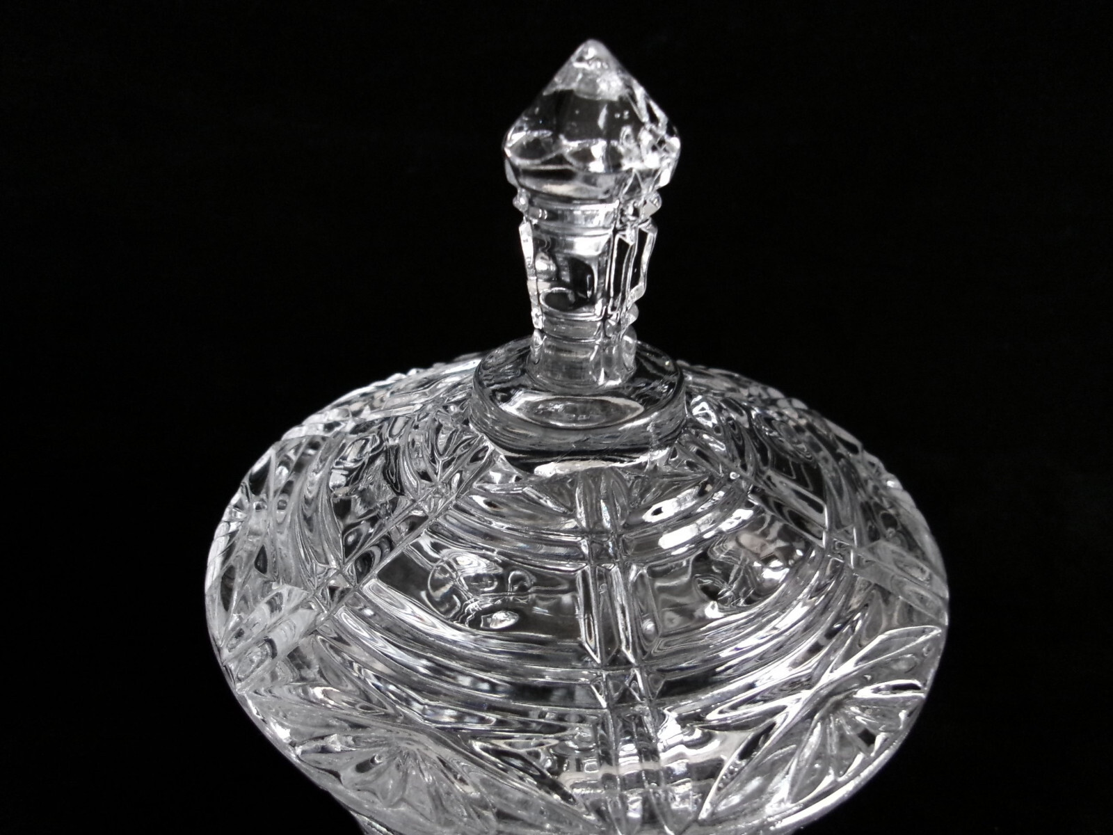 Vintage Clear Glass Crystal Footed Creamer And Sugar Bowl With Lid