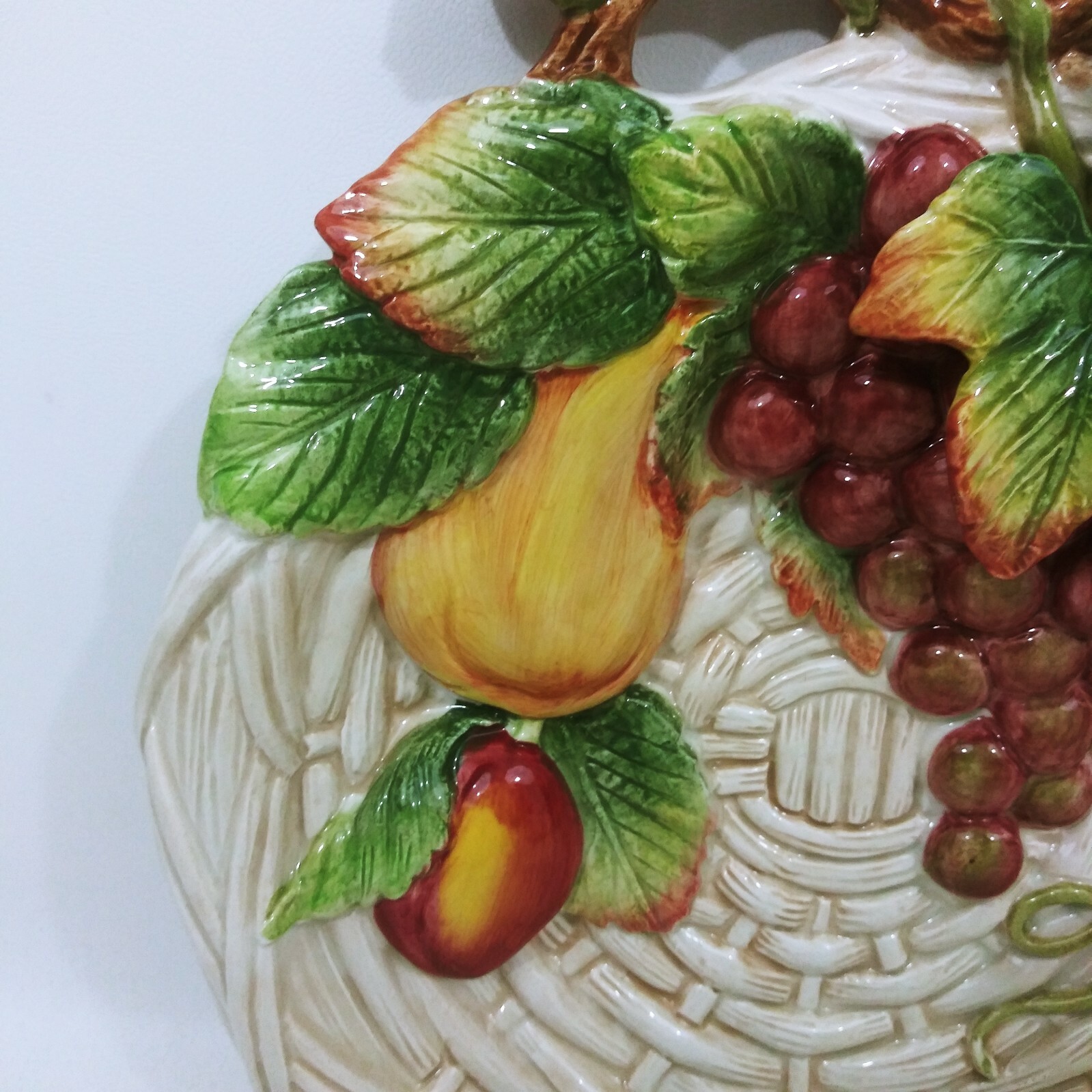 Fitz and Floyd Classics Country Gourmet 10″ Canape Plate Embossed Fruit & Leaves