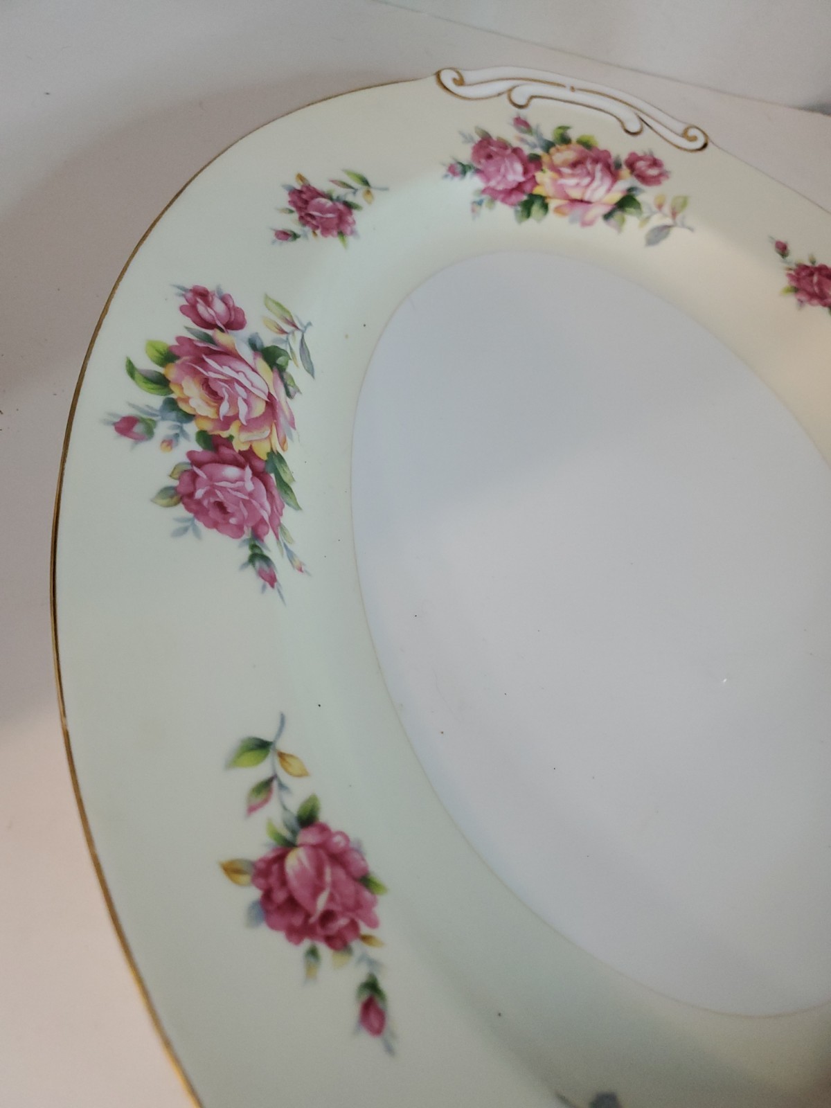 Vintage Kyoto China Porcelain Serving Platter 16″x11″ Made in Occupied Japan