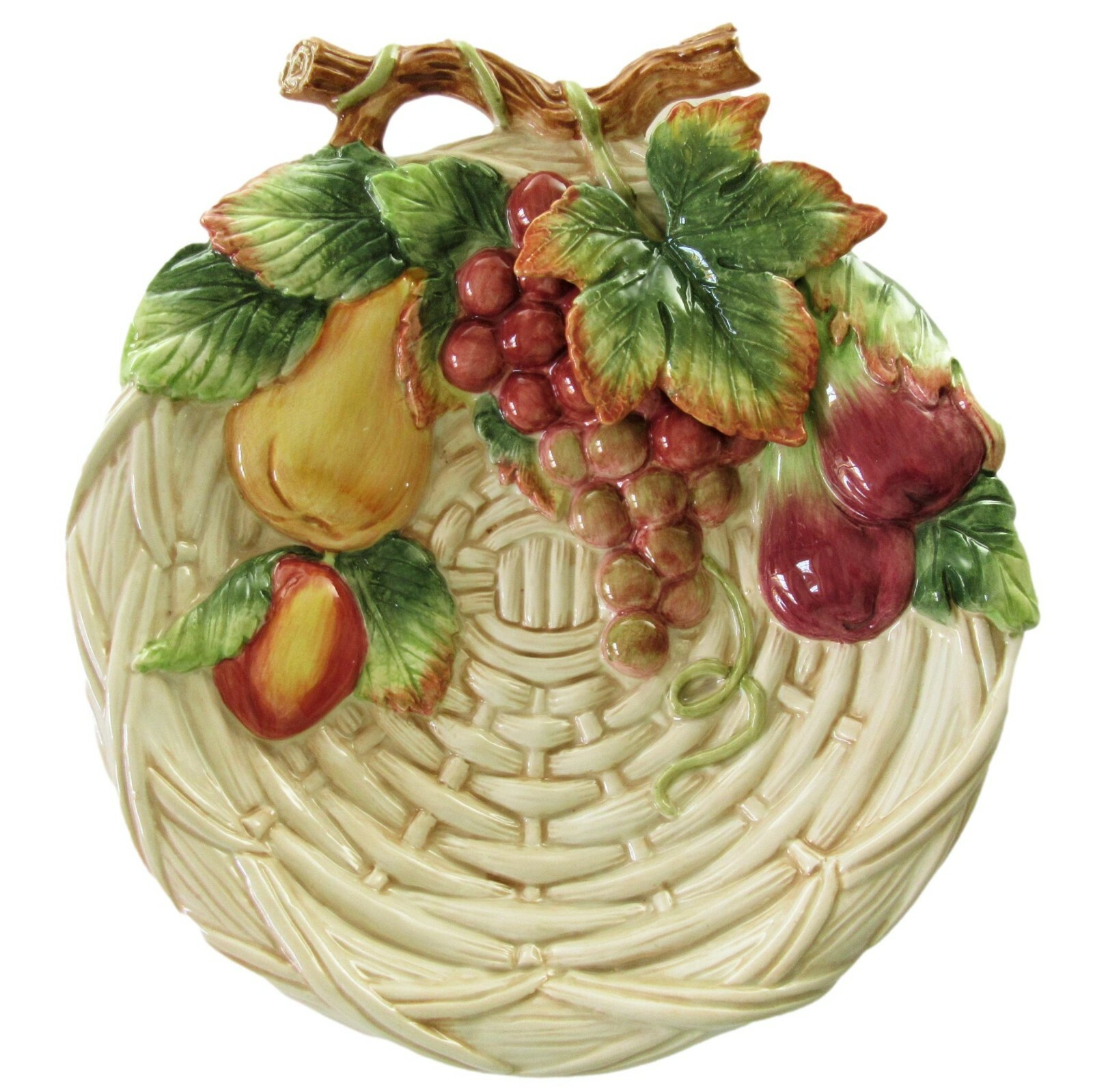 Fitz and Floyd Classics Country Gourmet Canape Plate Embossed Fruit Basketweave