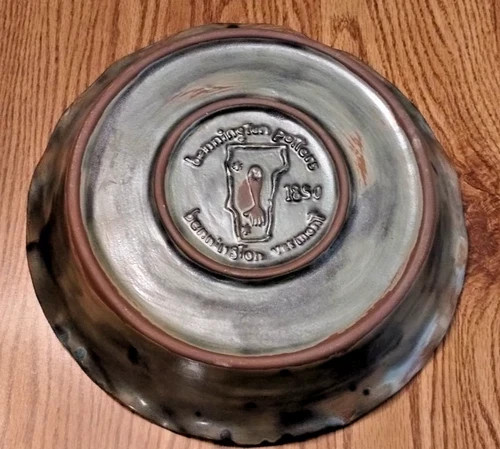Bennington Potters VT Equinox Glaze 1850 Pottery Lot of 3 Pie Plate Pitcher Bowl