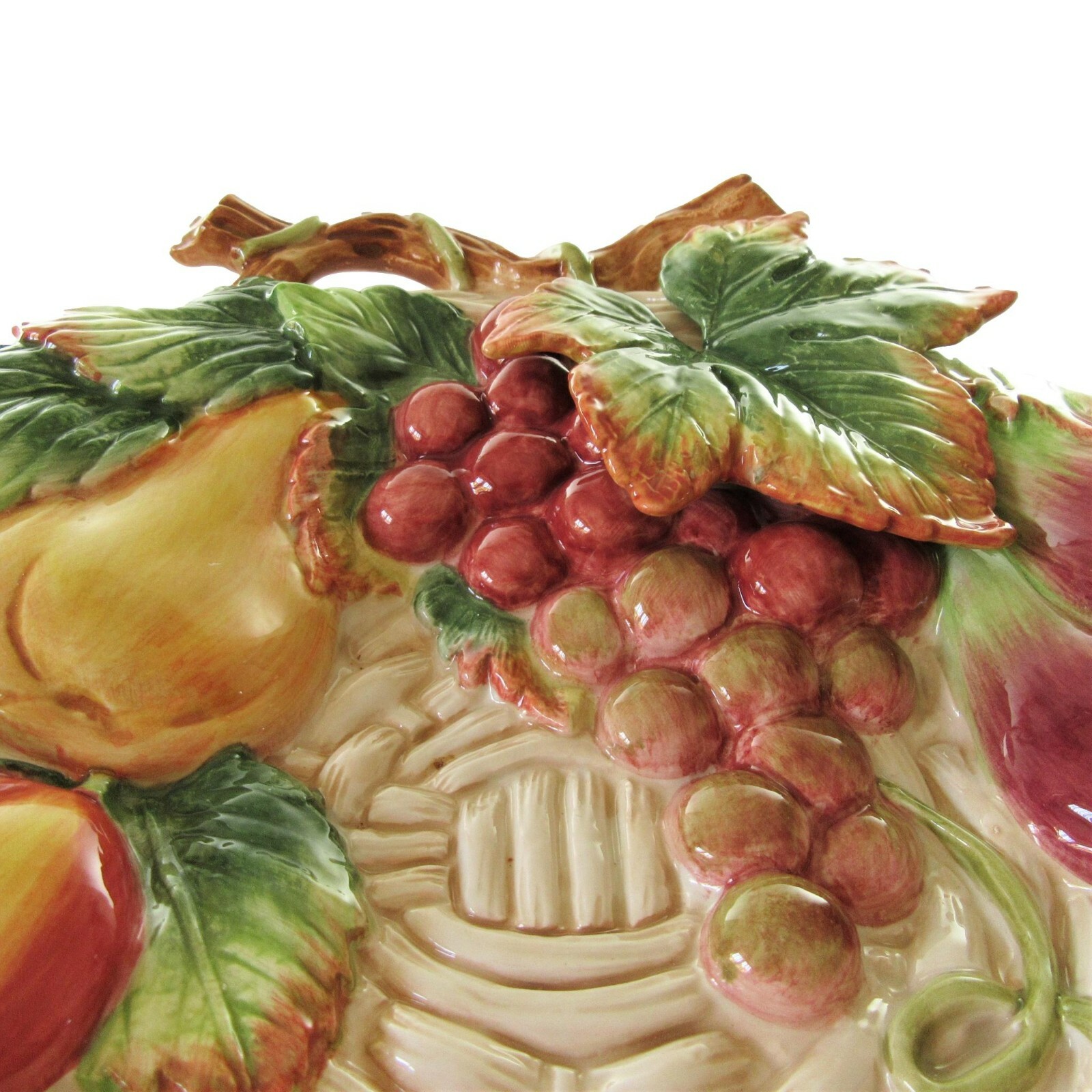 Fitz and Floyd Classics Country Gourmet Canape Plate Embossed Fruit Basketweave