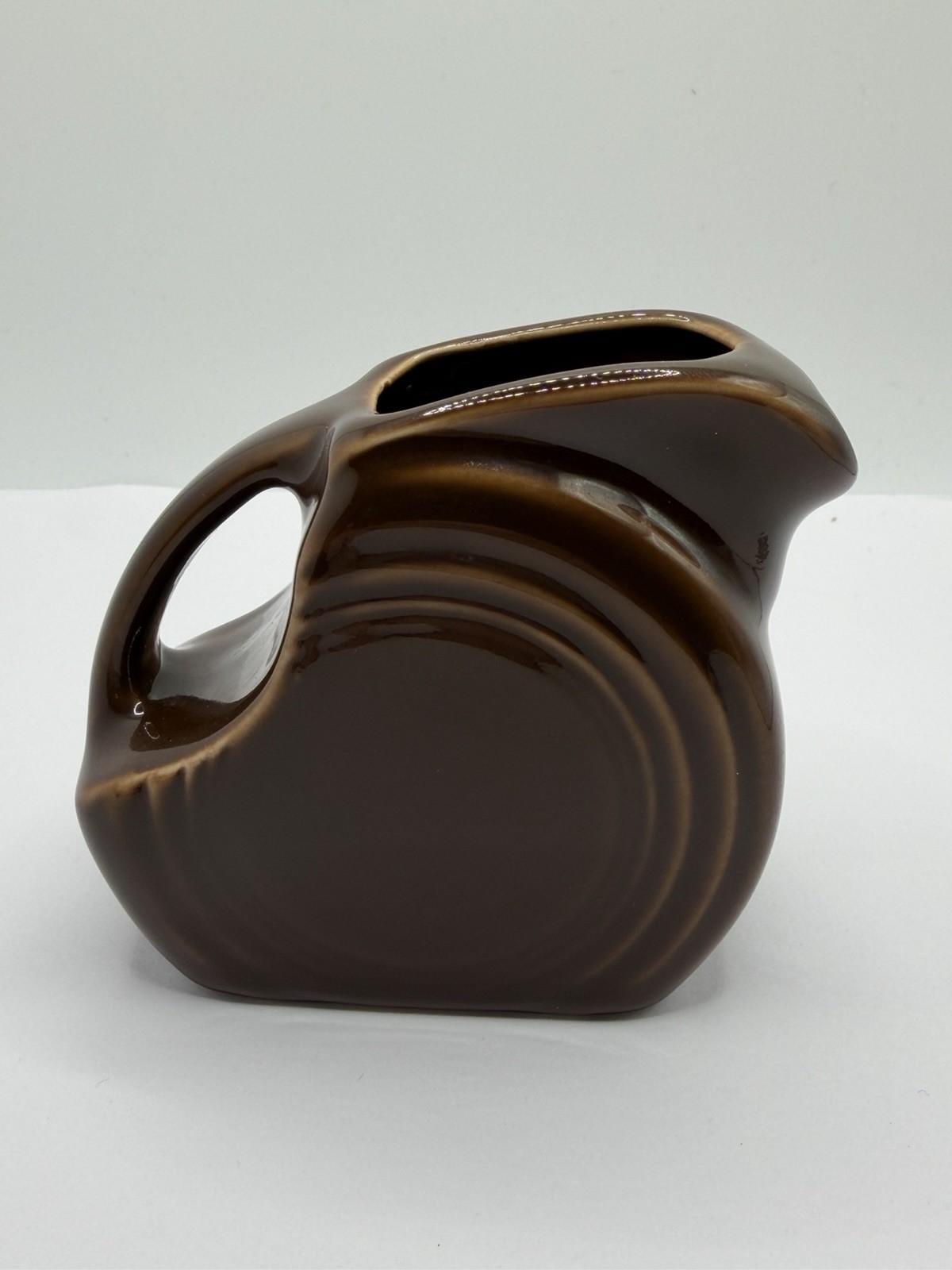Fiesta Mini Disk Pitcher – Chocolate – Fiestaware Mini Disc Brown RARE HTF 5 oz