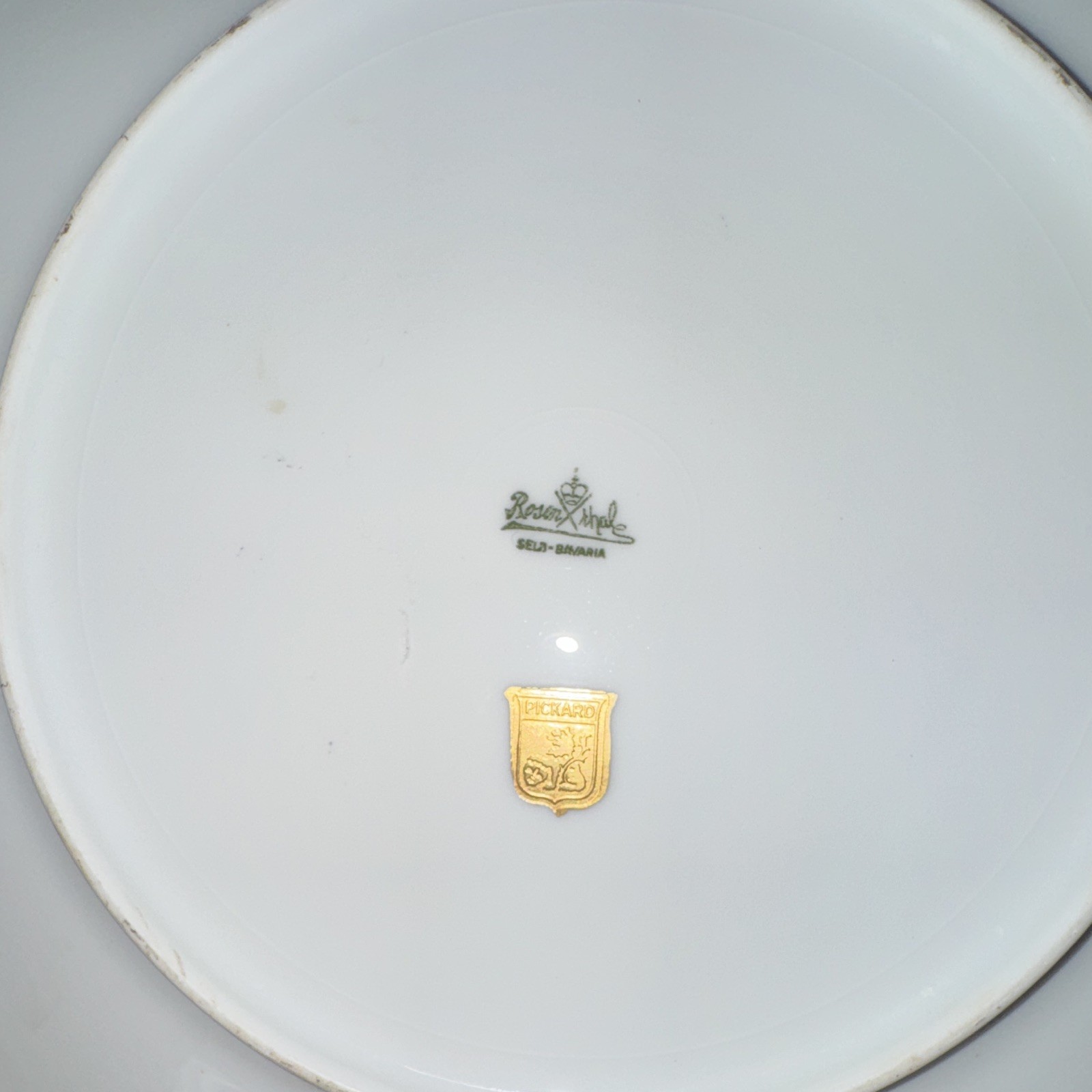 Rosenthal Selb Bavaria Round Porcelain Plate White Floral Butterfly Gold Trim