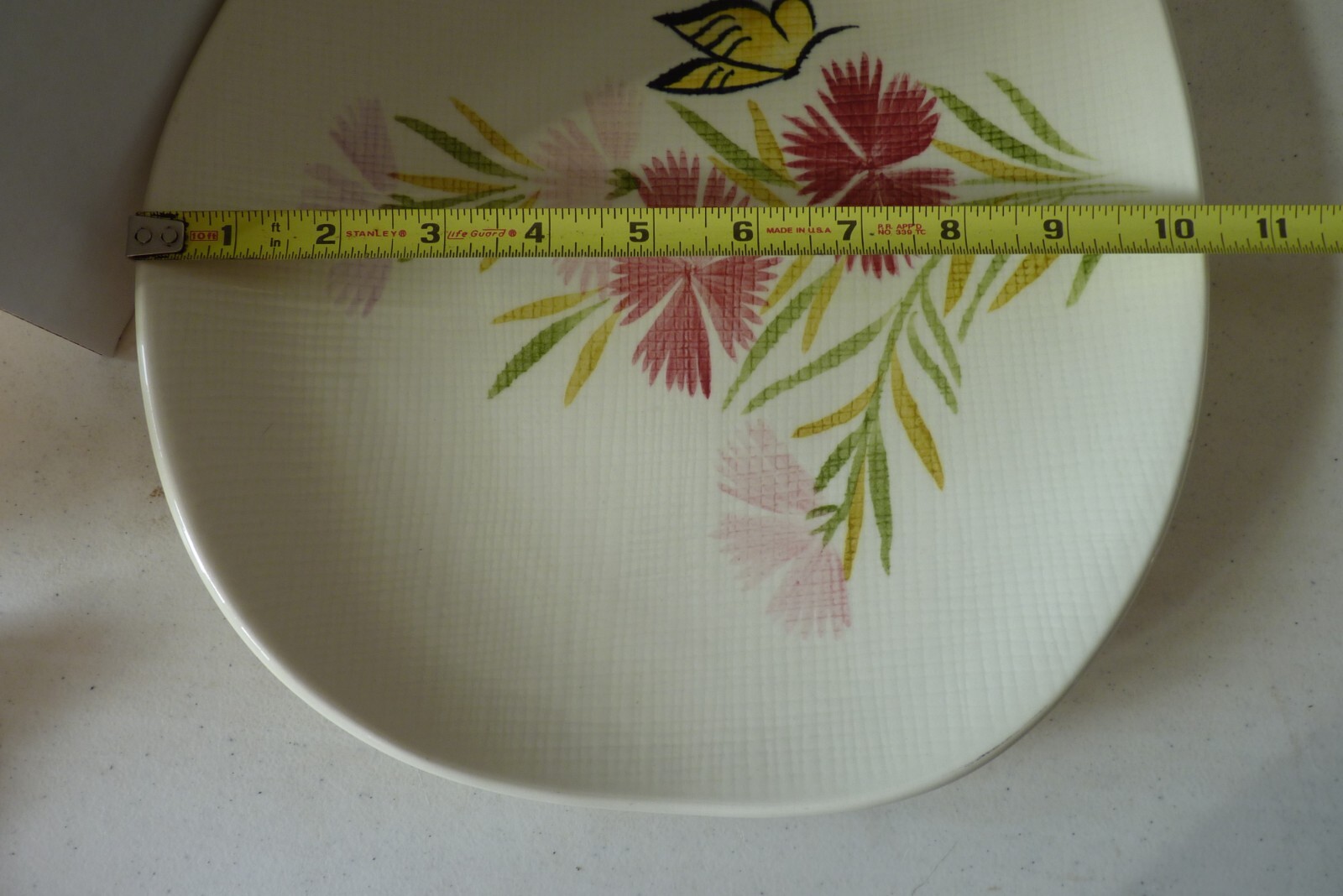 Vintage Red Wing Serving Platter – Pink Spice Butterfly Pattern (#223-1319)