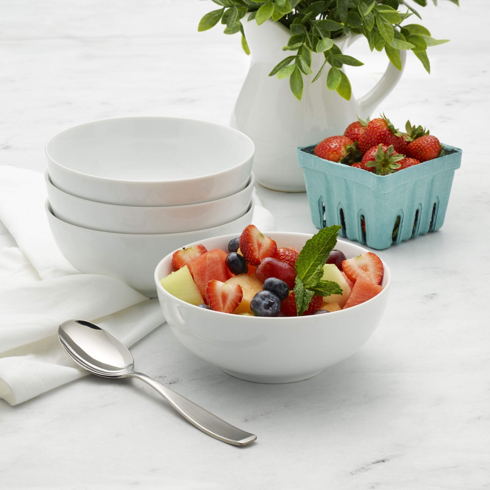 Soup and Cereal Porcelain Bowls, Set of 4