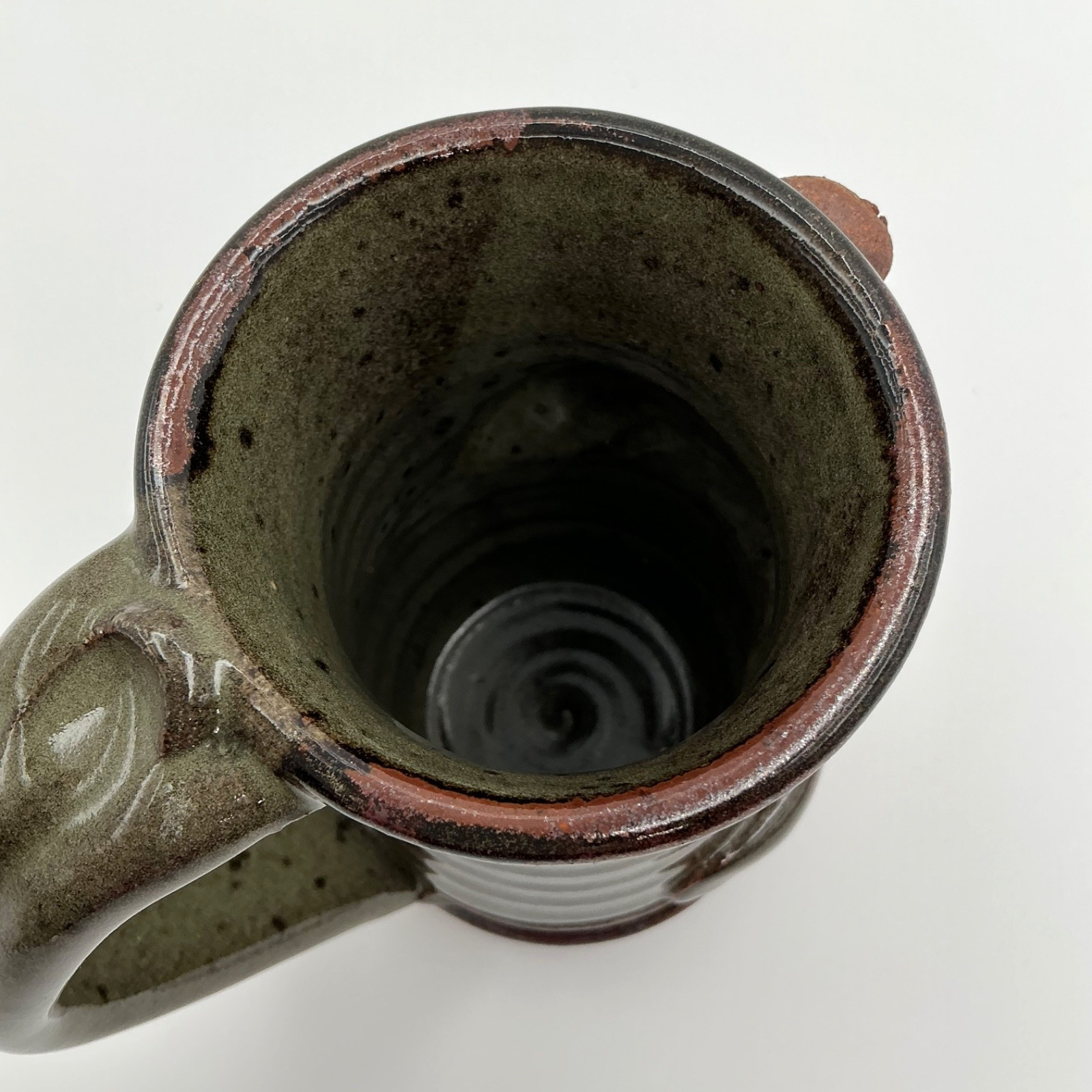 Vtg Ugly Funny 3D Face Mug MMS Mahon Stoneware Pottery Mustache Man Handmade USA