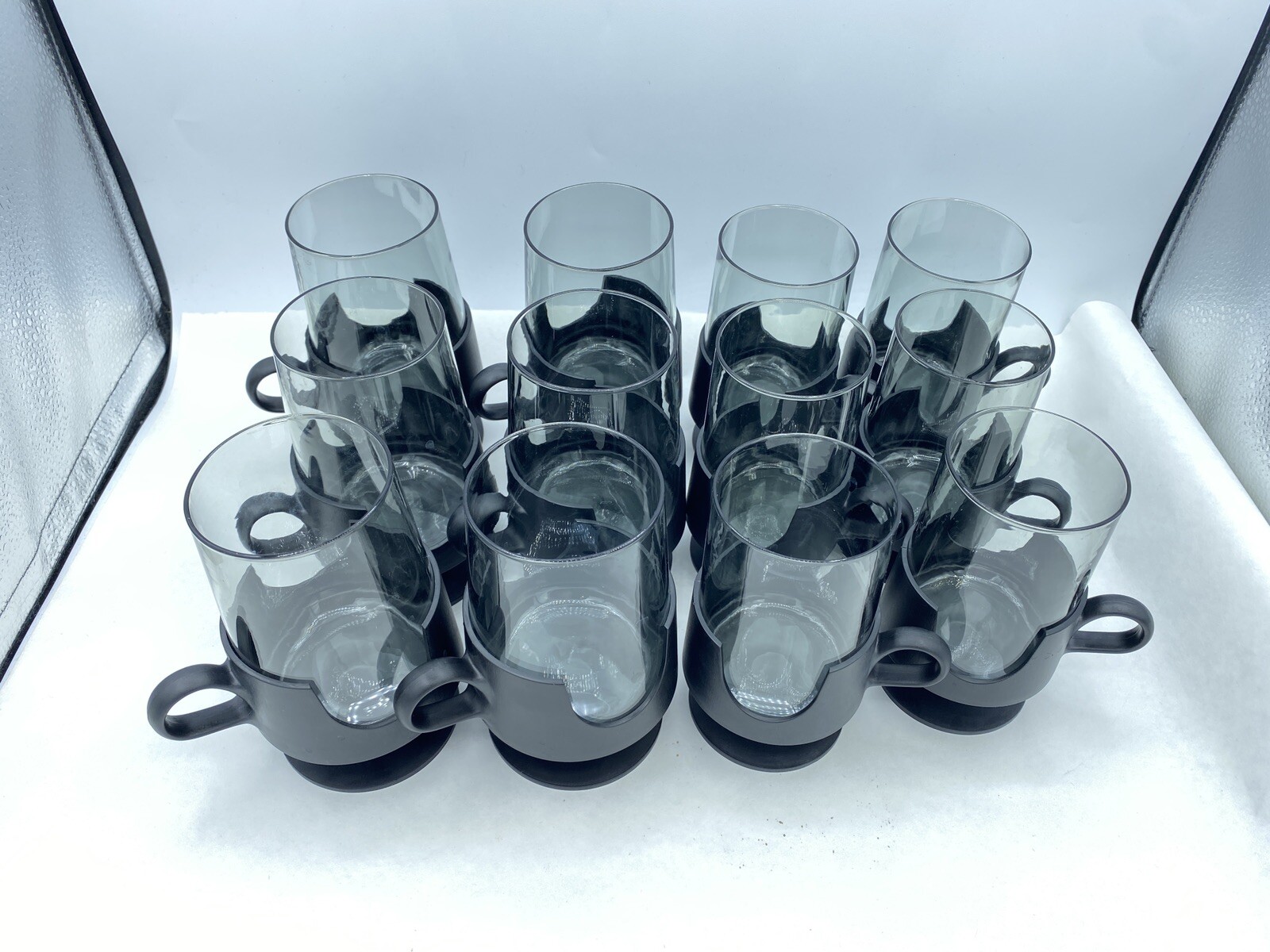 Set of 12 Vintage MCM Corning Glas-Snap Hot Cold Beverage Glasses 8oz & 10oz