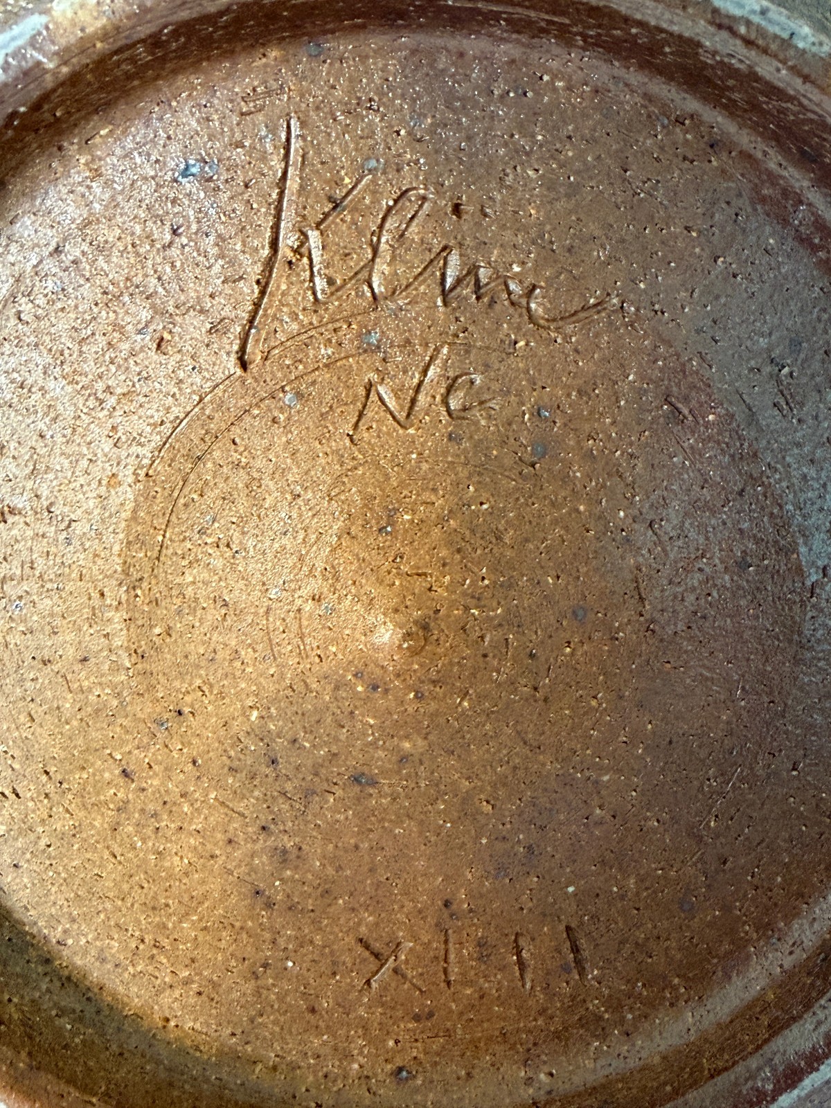 Michael Kline (NC) Studio Pottery Plate 7.5 Inches, Green/Tan/Brown Leaves XLII