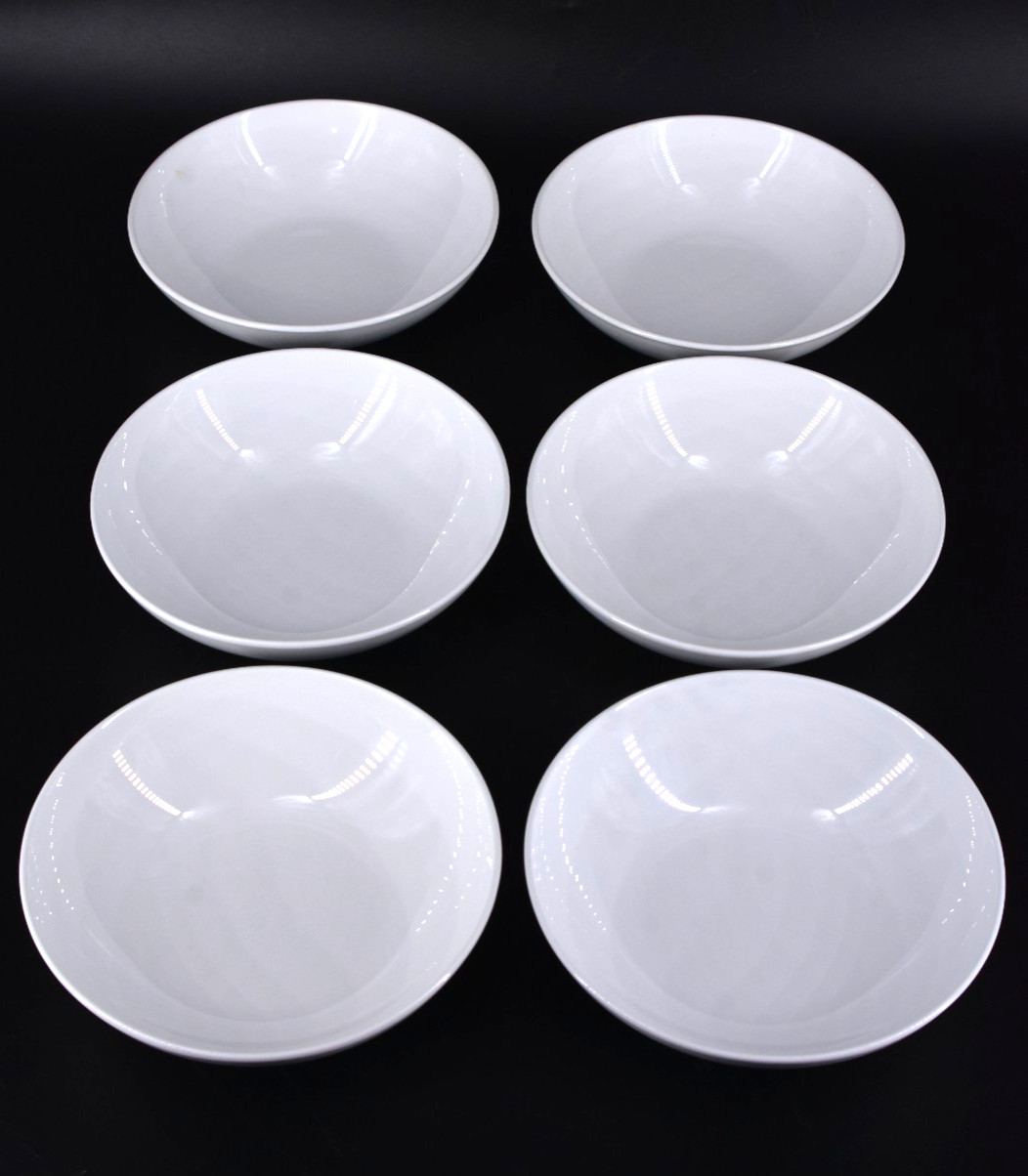 Vintage Centura by Corning Set of 6 White Coupe Cereal Soup Bowls 6.25″