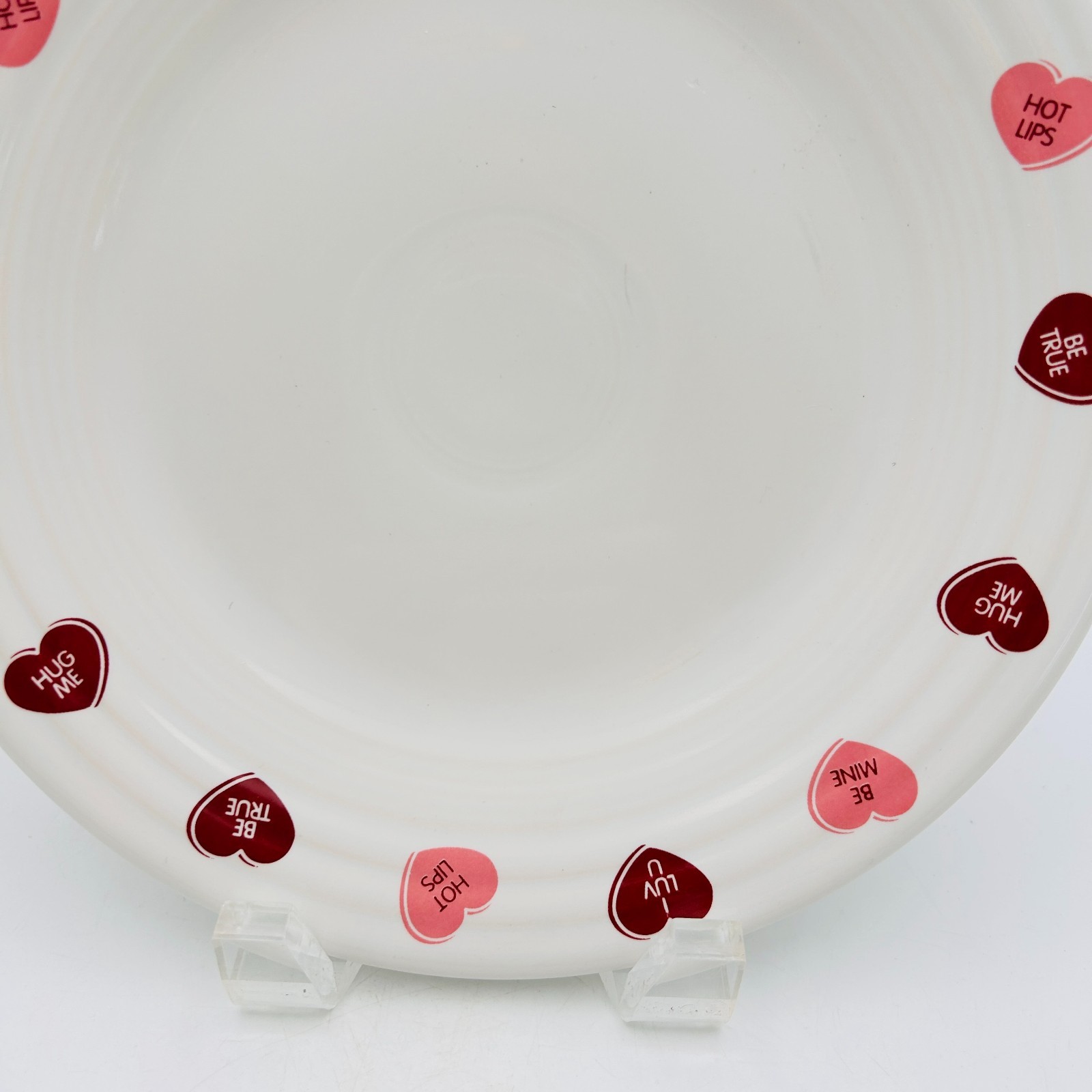 Fiesta Candy Conversation Hearts Luncheon Plate 9” White Fiestaware Valentines