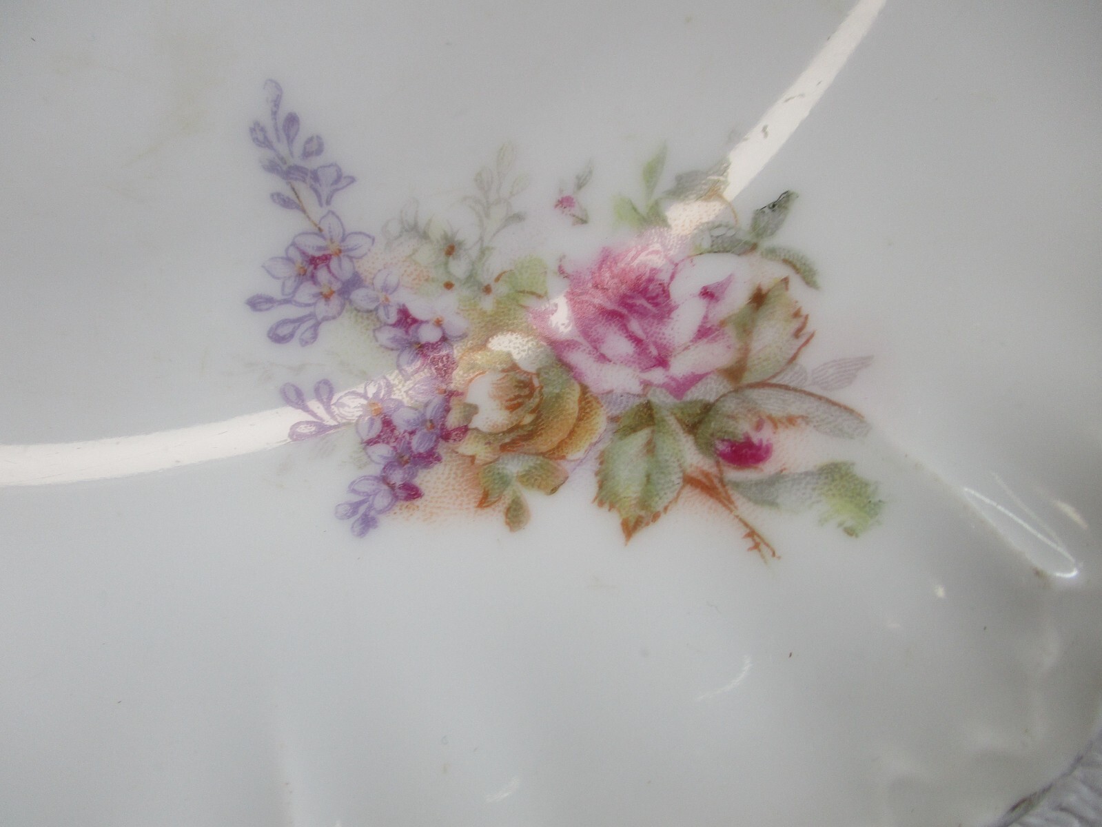 Victorian Austrian Salad Plate Floral Gold Trim Ceramic 8″ Diameter Vintage