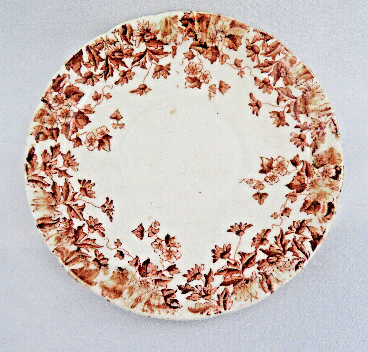 Brown Transferware Cup & Saucer M. L. & Co. Staffordshire England “Clyde”