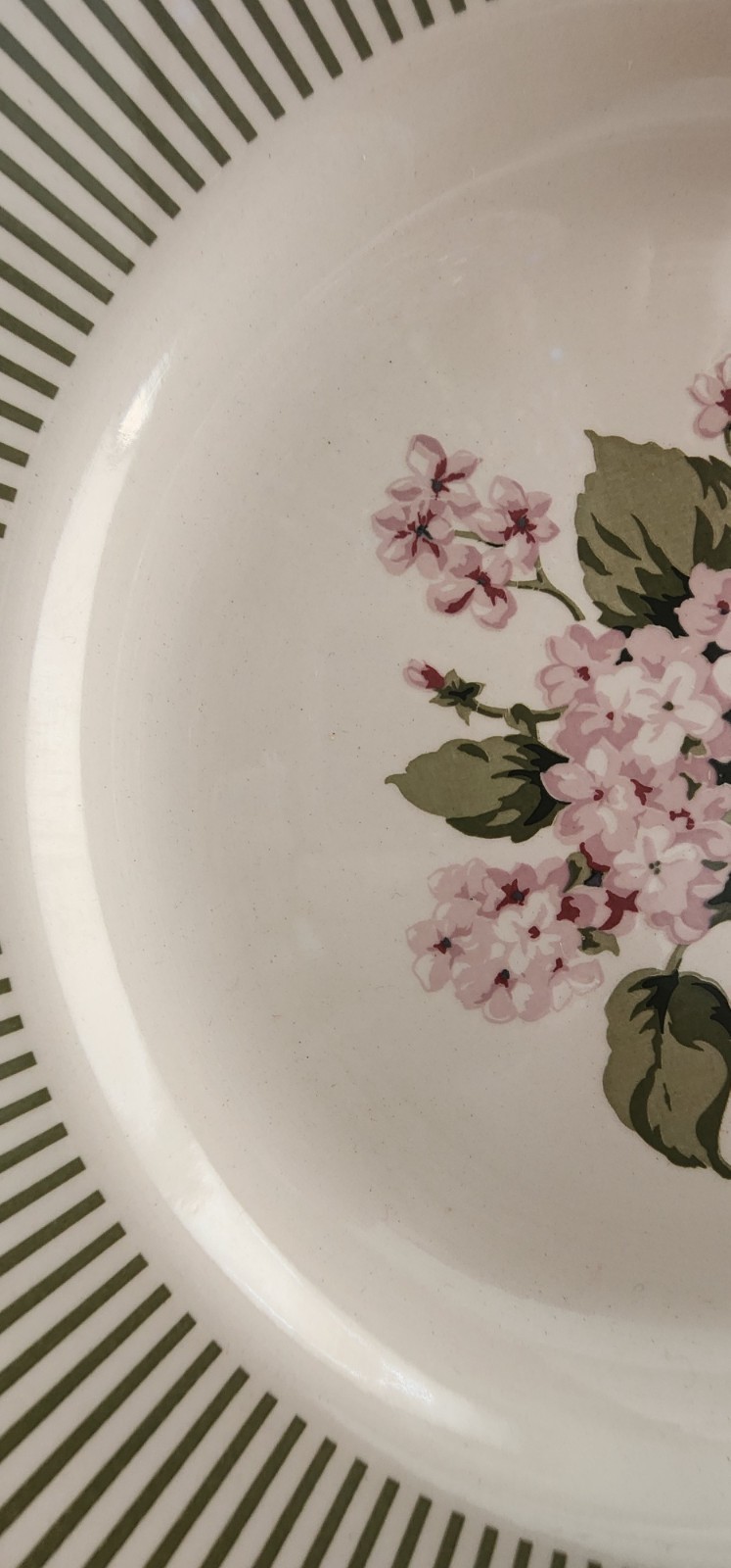 Hydrangea Salad Dessert Plate 8 1/2″ Martha Stewart Stoneware White Pink Green !