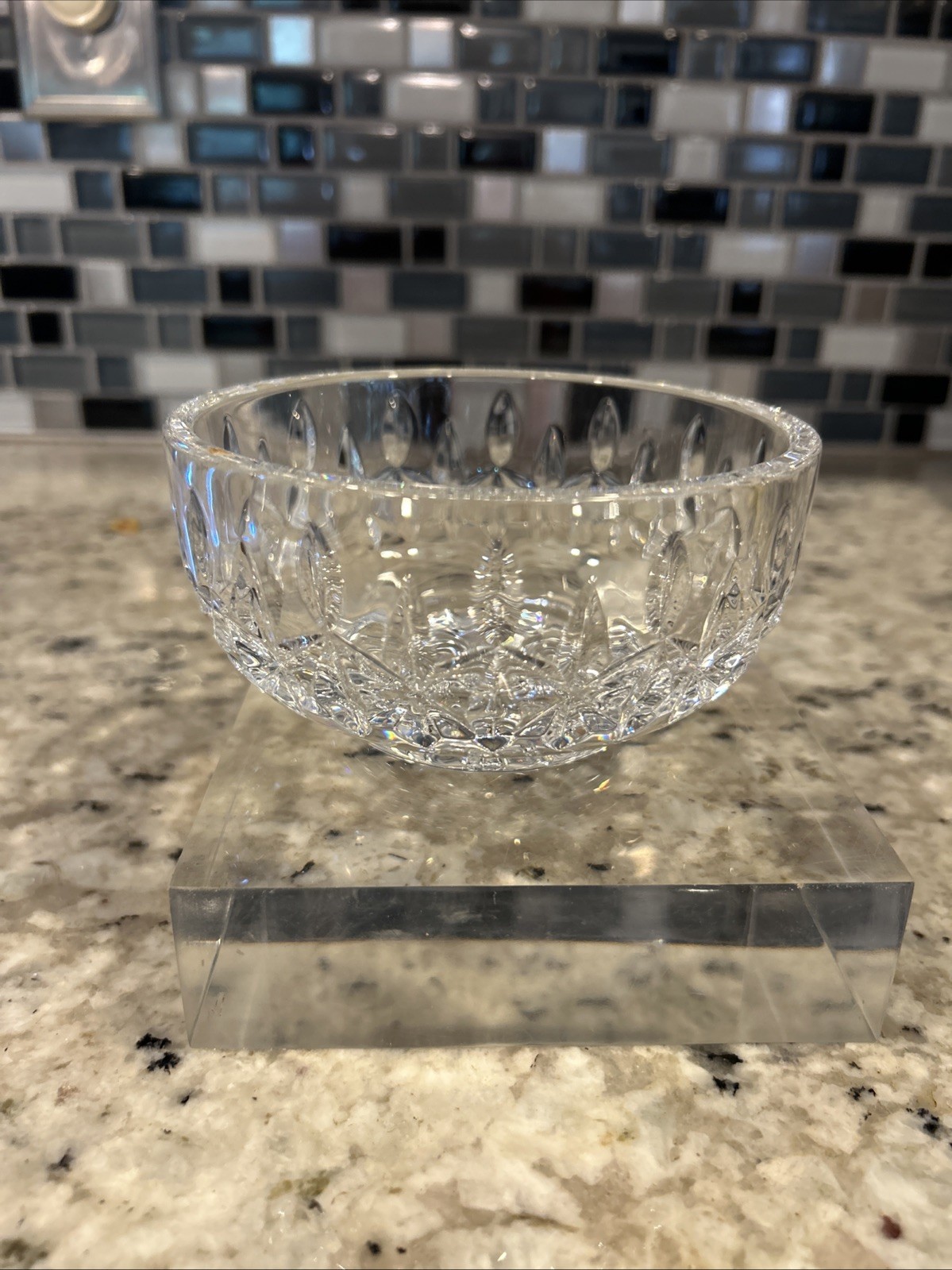 Waterford Lismore Pattern Crystal 5” Trinket Candy Bowl Dish Ireland Signed