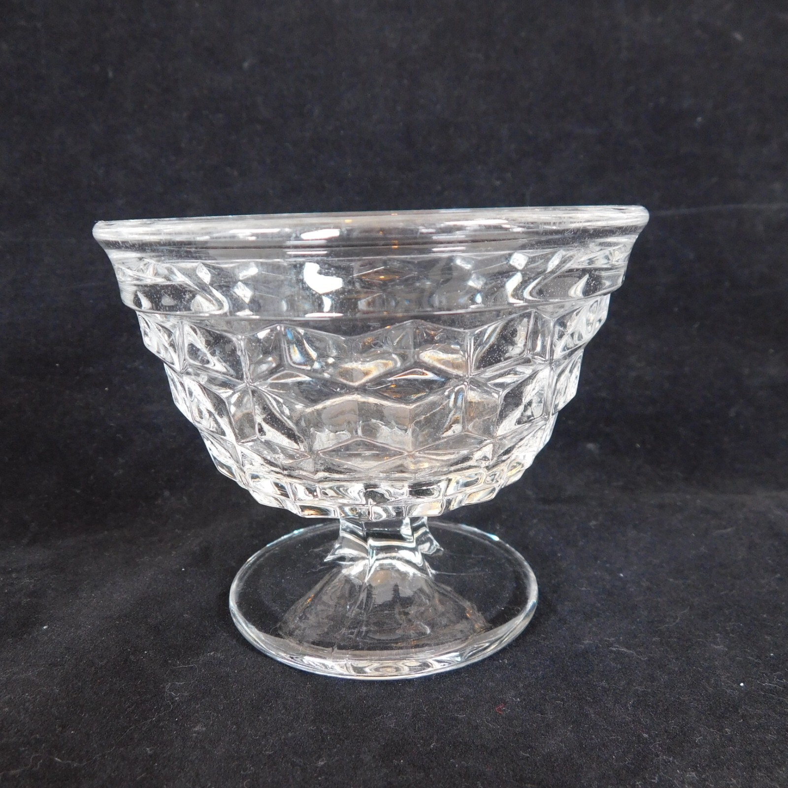 Set of 2 Fostoria American Clear Footed Sundae Cups 3 1/8 in tall Fruit Dessert