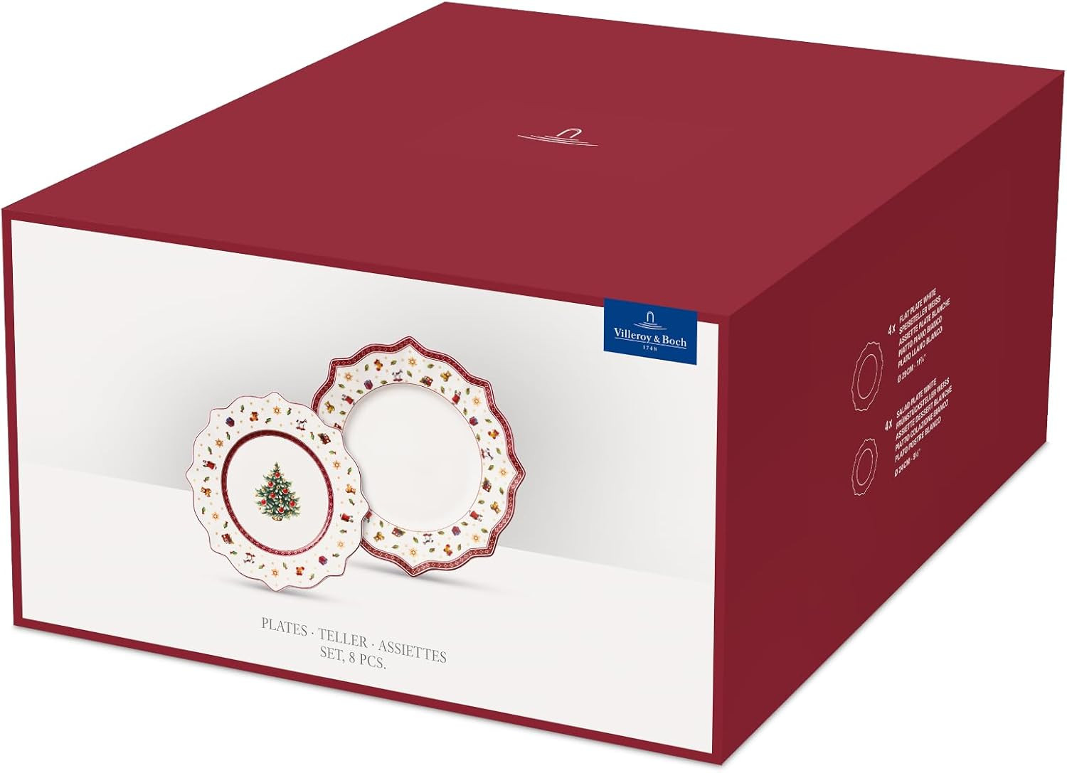 Vibrant 8-Piece Premium Porcelain Plate Set – Toy’s Delight Collection
