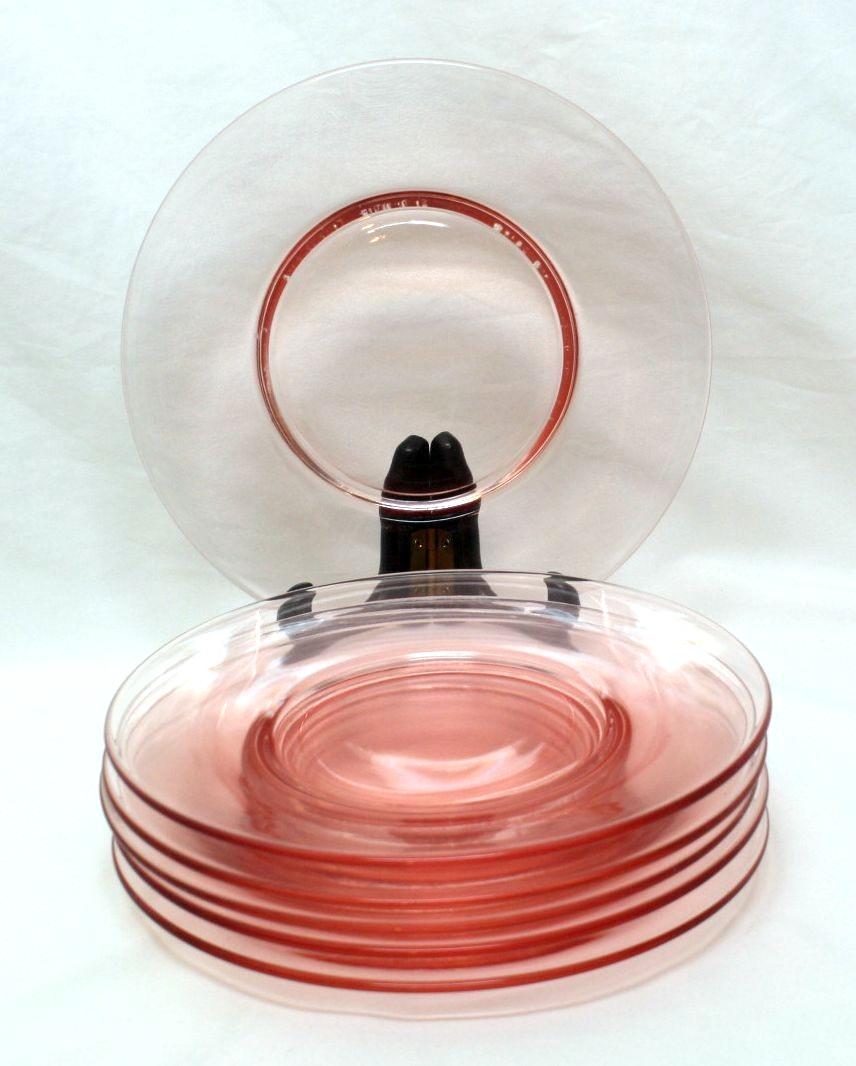6 Antique Bryce Minuet Pink Salad Plates Hand Made 7.5″ In Excellent Cond.