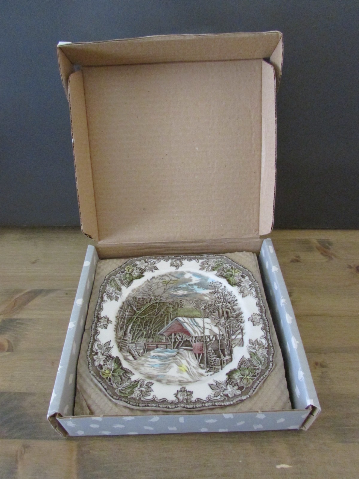 Set of 4 Johnson Bros The Friendly Village Square Salad Plate The Covered Bridge