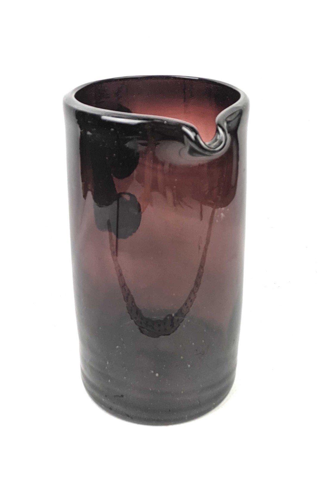 Vintage Hand Blown Amethyst Purple Glass Pitcher Pontil Base Applied Handle