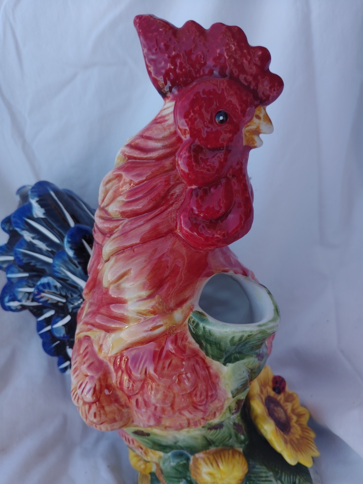 Fitz & Floyd Classics Country Gourmet Rooster 12” Tall Pitcher Centerpiece