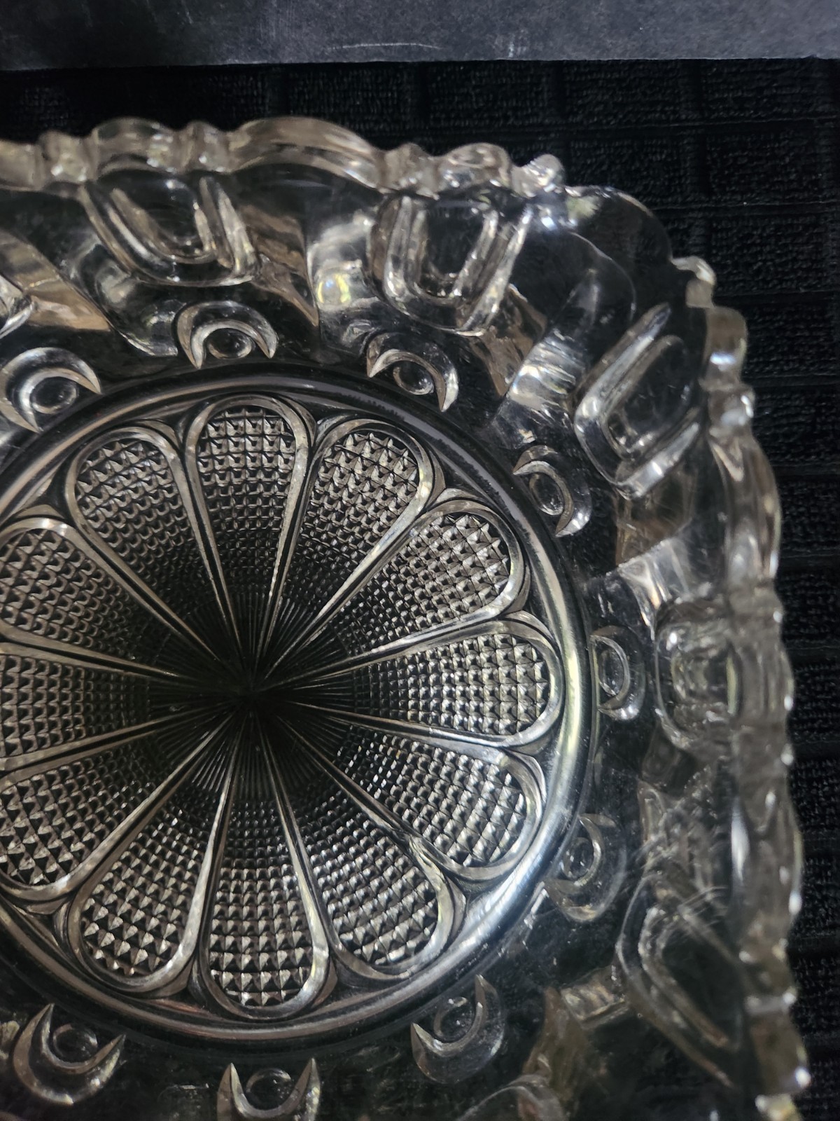 Vintage Clear Glass Bowl or Deep Dish with Fluted Top • 6¼”×6¼”×2⅞”