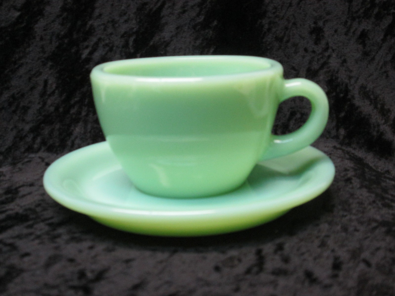 Fire-King Jade-ite Restaurant Ware #G319 Cup & #G295-6″ Saucer Mint NOS
